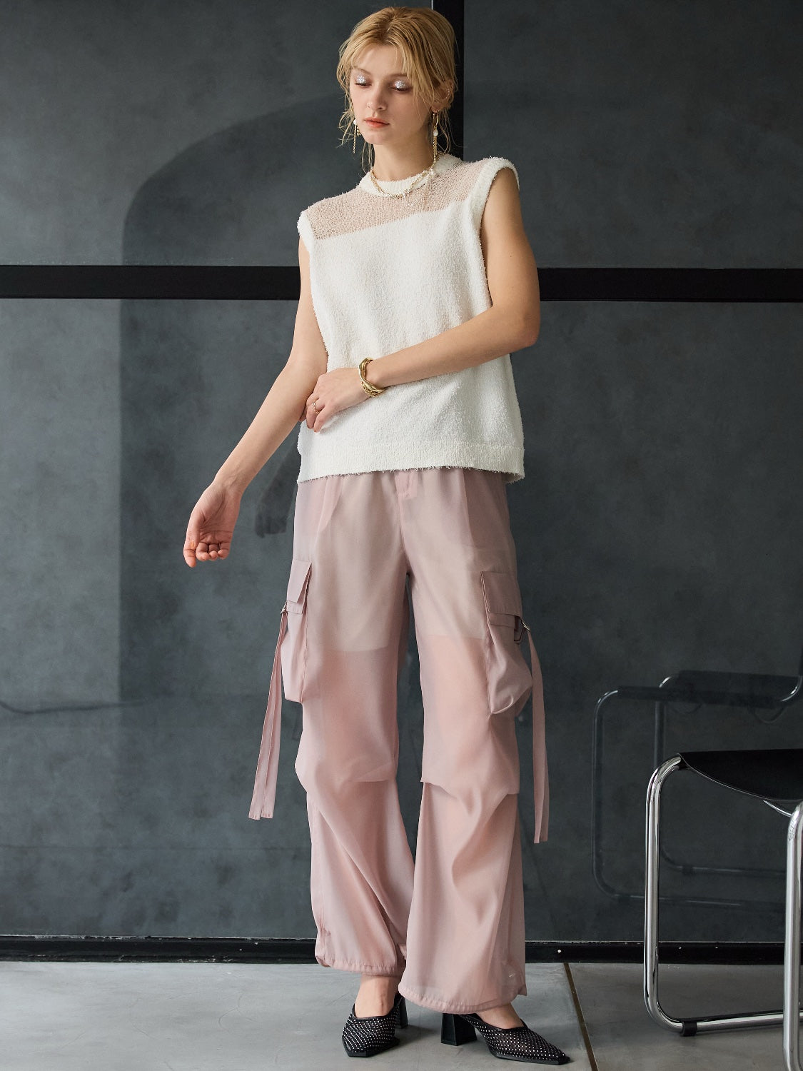 MODEL:173cm<br>COLOR:ピンク<br>着用サイズ:1
