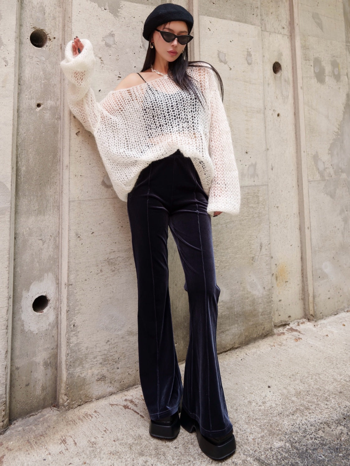 ラメ&モヘア Hand Made KNIT