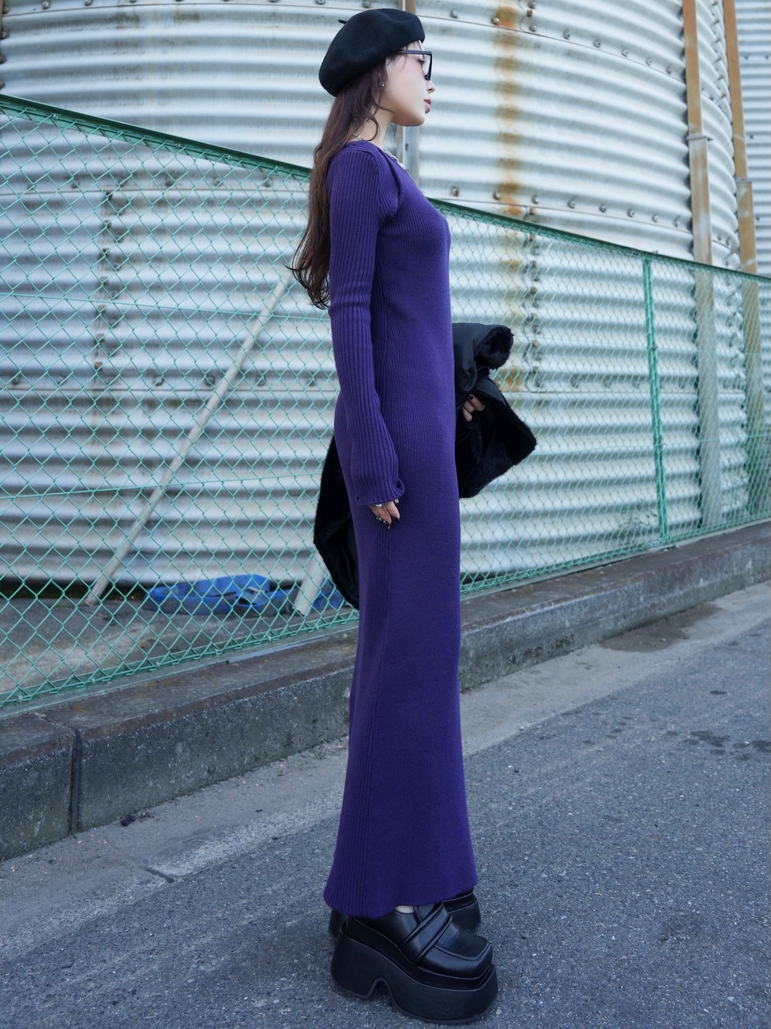 レイヤーライク Rib KNIT ワンピース