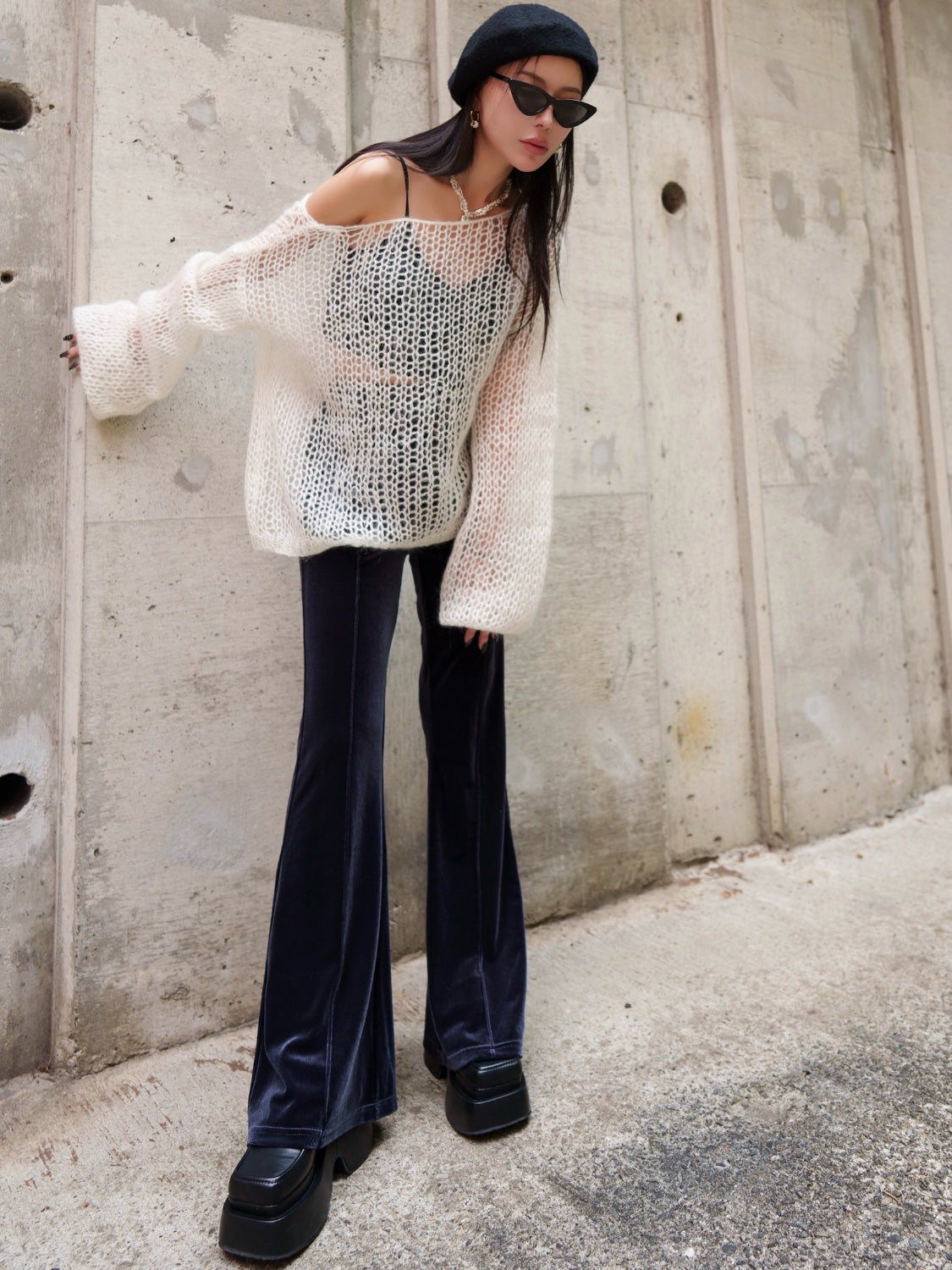 ラメ&モヘア Hand Made KNIT