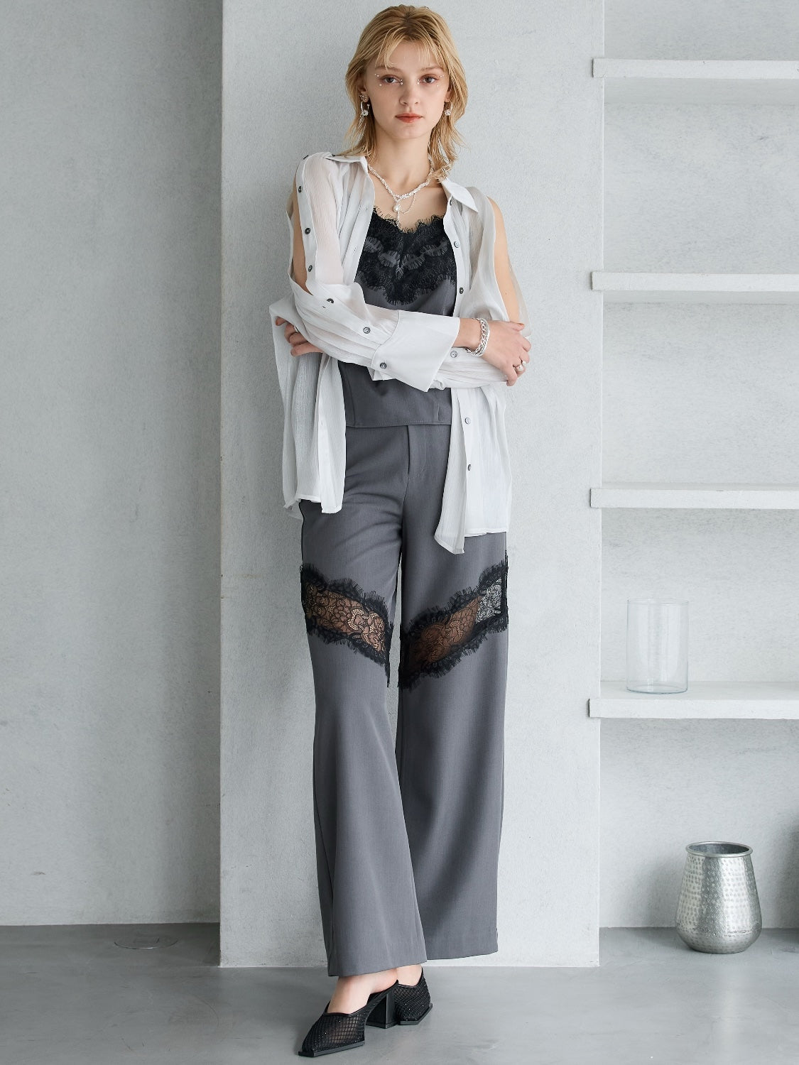 Lace Switch Wide Slacks