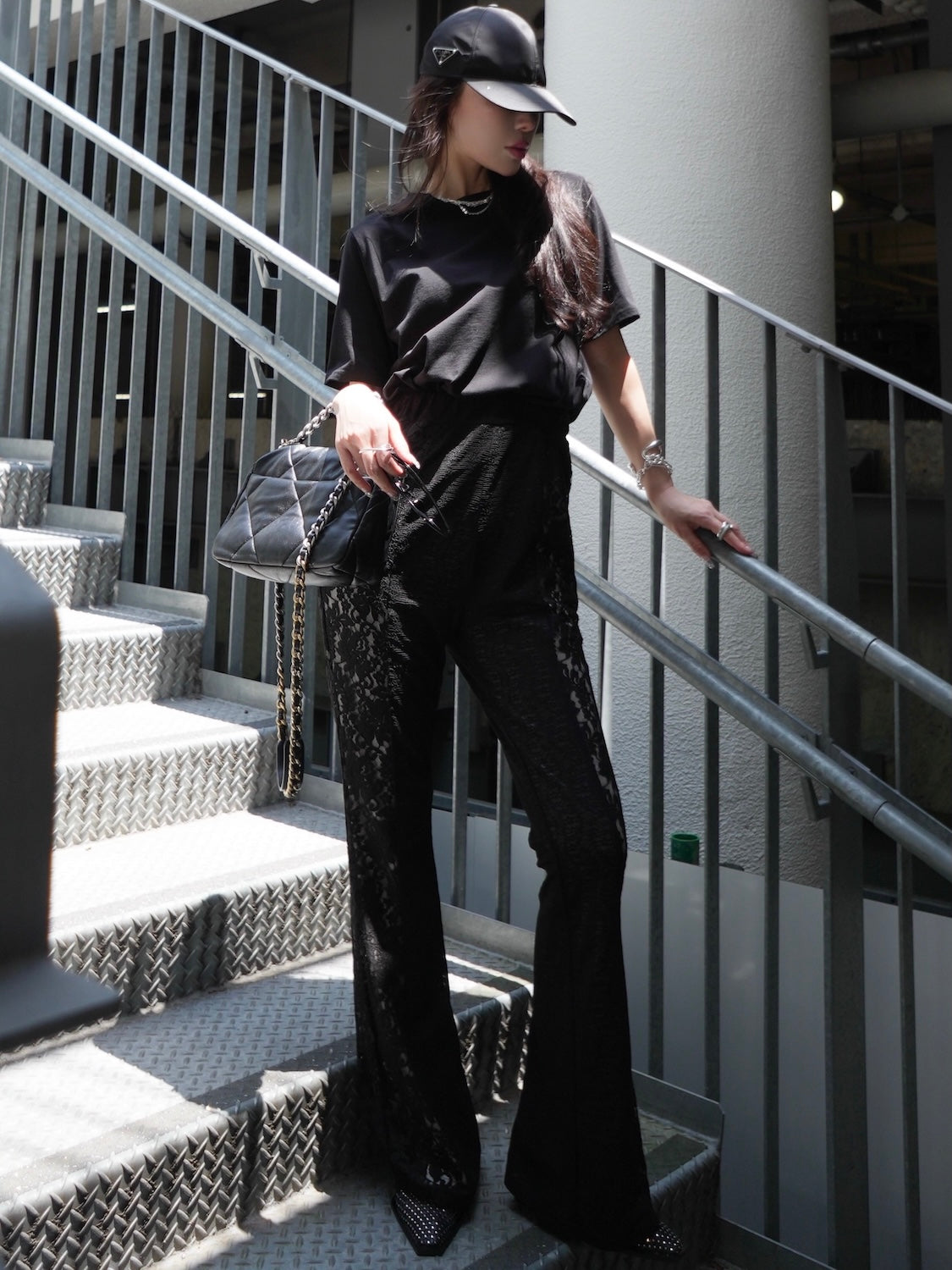 Stretch レース フレアパンツ