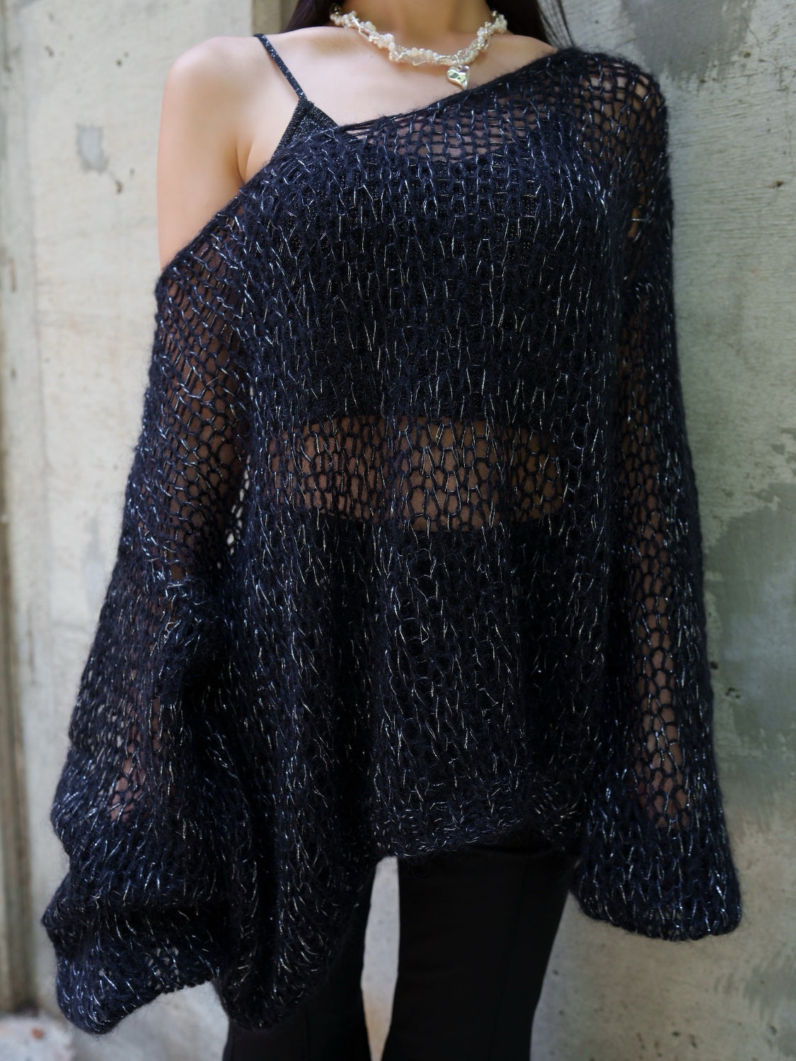 ラメ&モヘア Hand Made KNIT