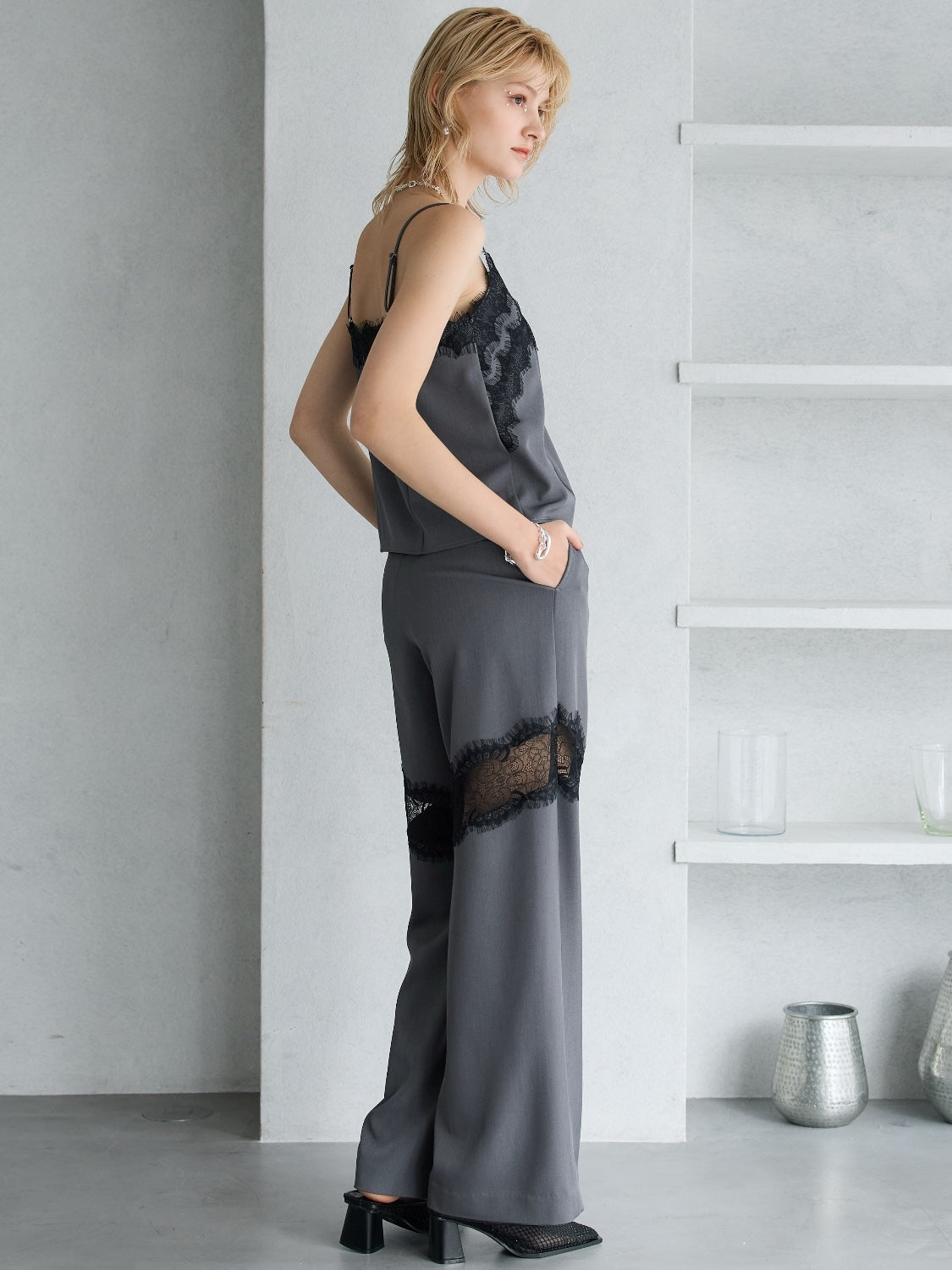 Lace Switch Wide Slacks