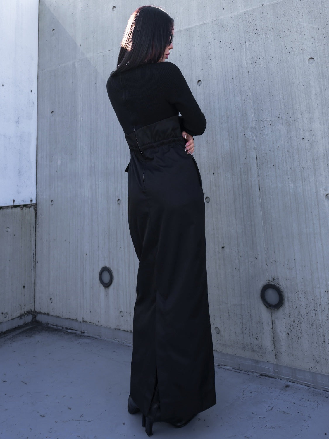 KNIT ドッキング ツイル Dress