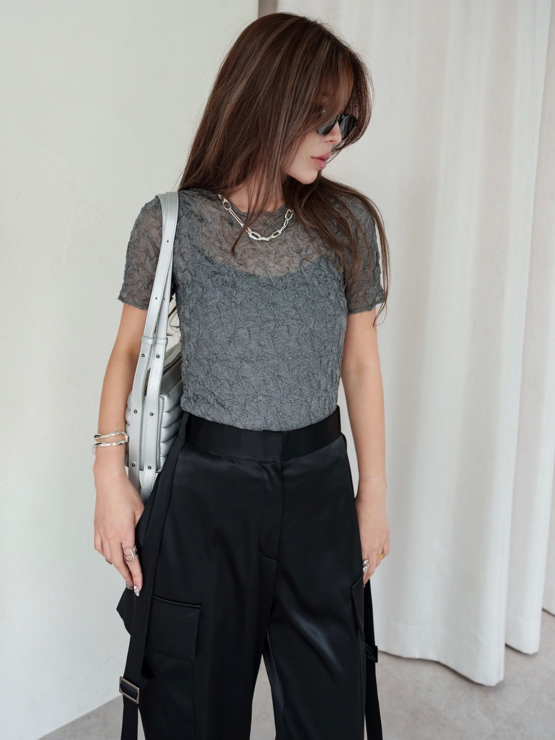 ランダムニット Sheer トップス