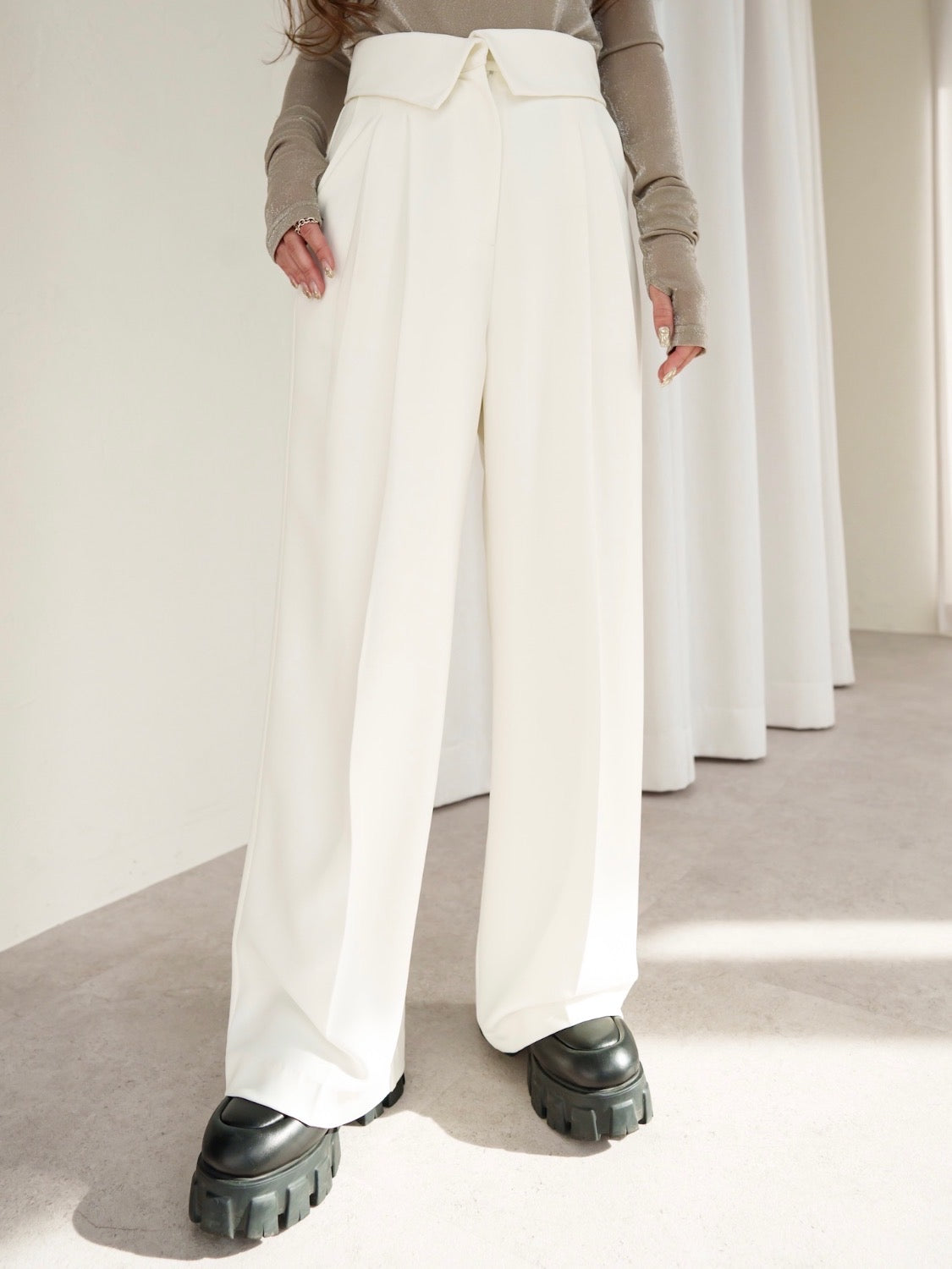 Design Waist Wide Pants
