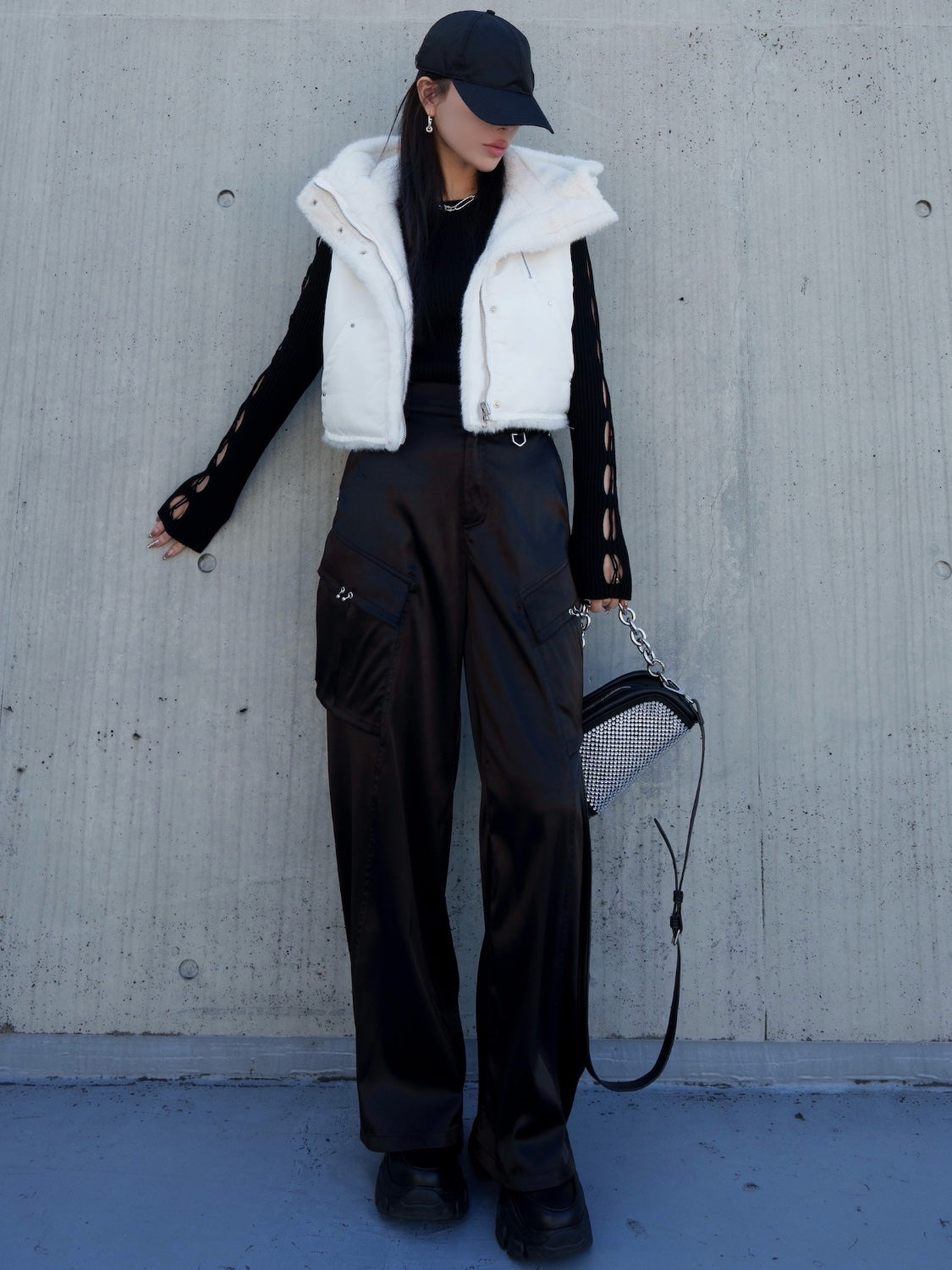 デザインカット スリーブ ボートネック KNIT