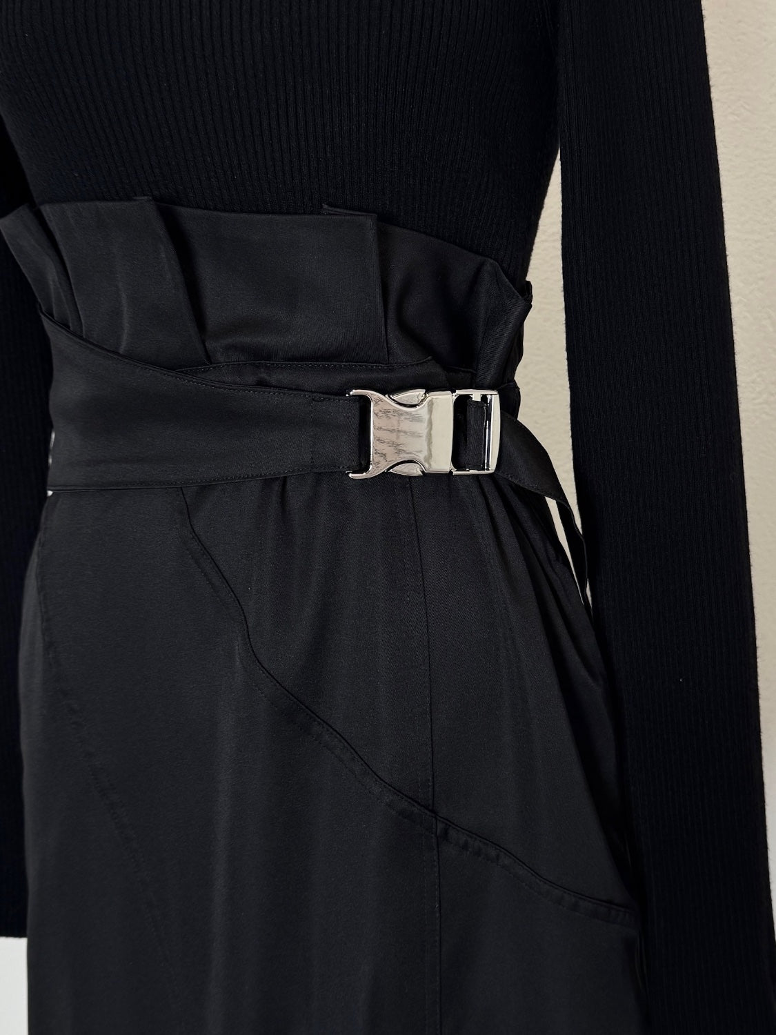 KNIT ドッキング ツイル Dress