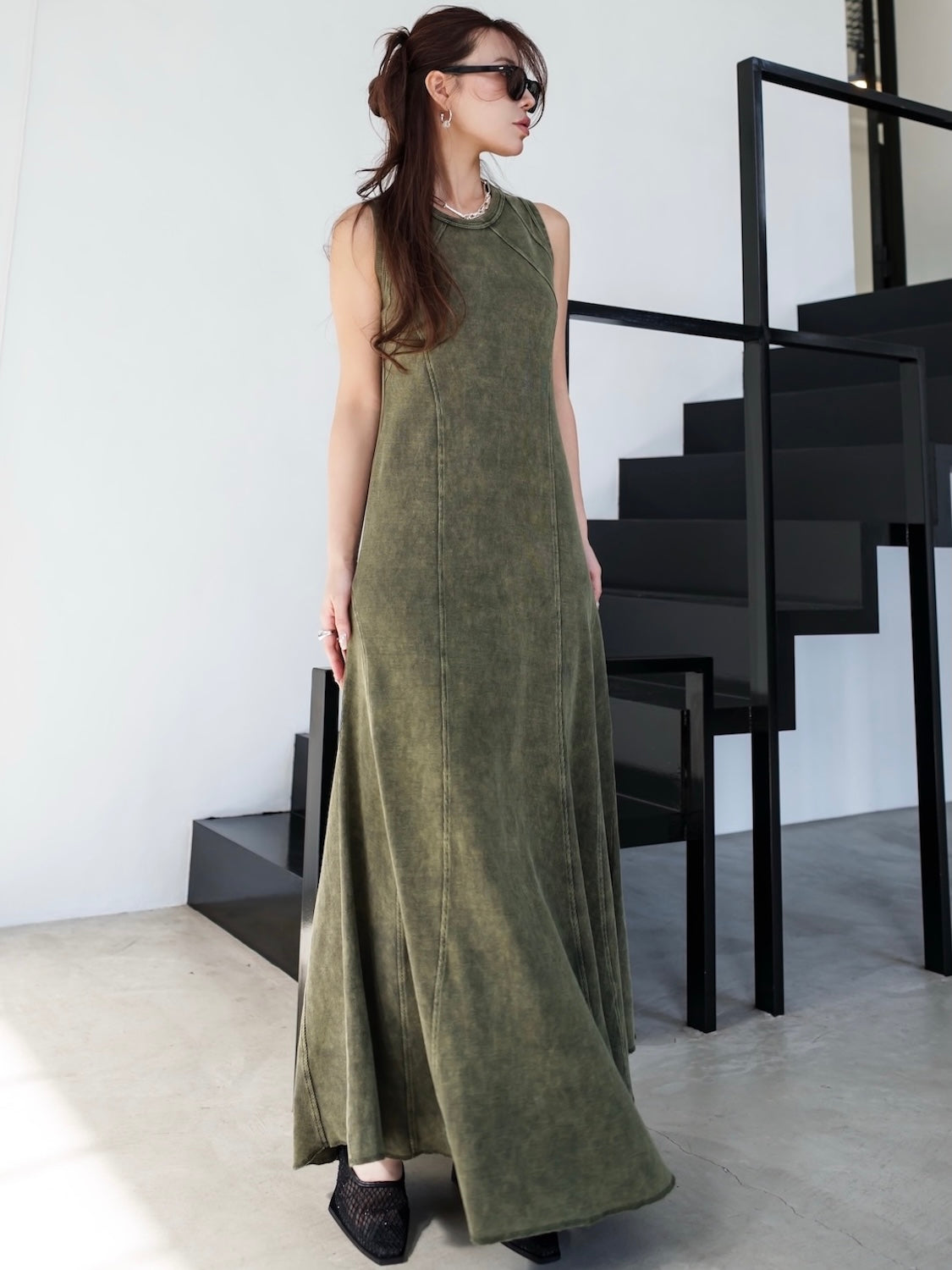 Pigment Rib Flared Dress