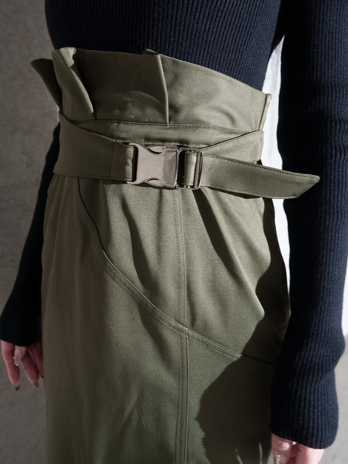 KNIT ドッキング ツイル Dress