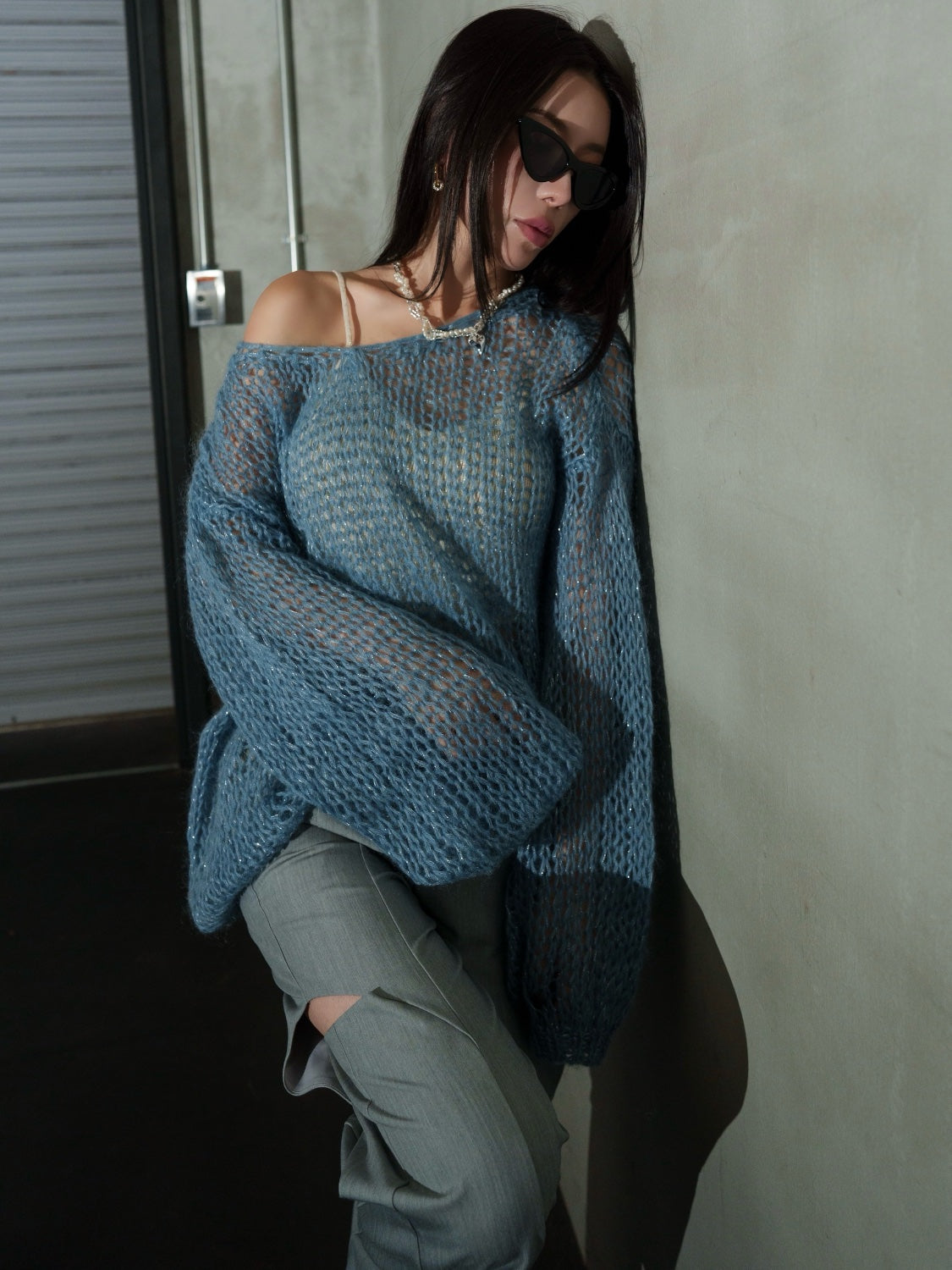 ラメ&モヘア Hand Made KNIT