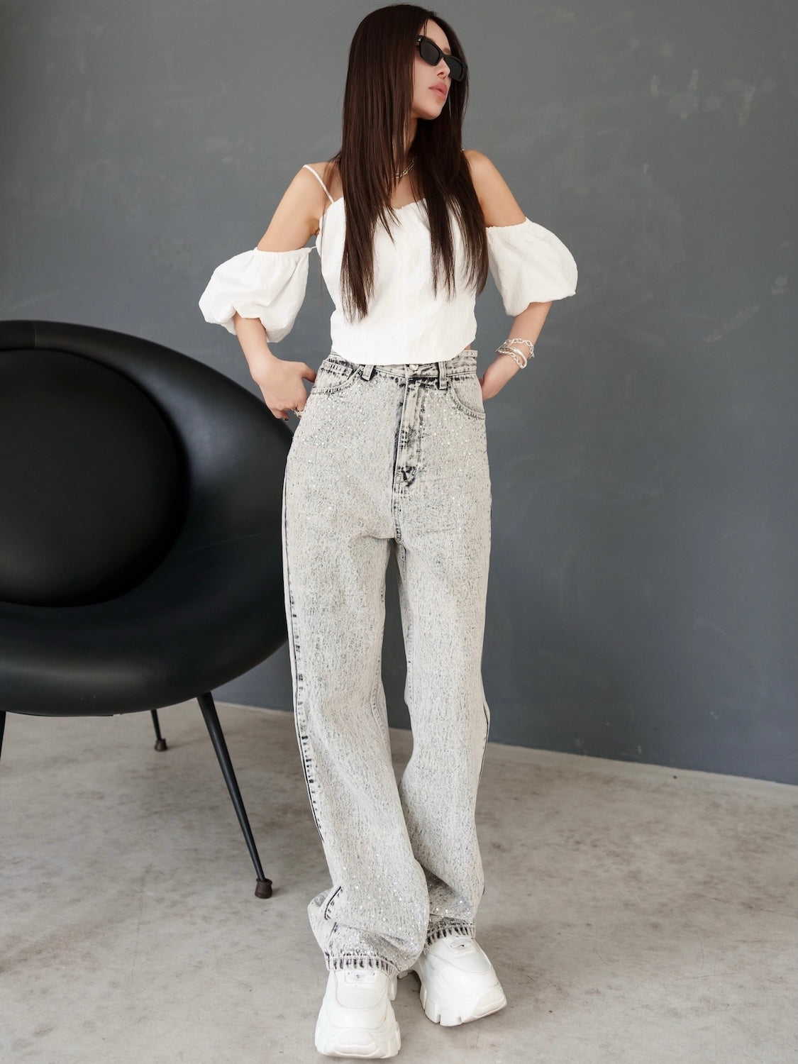 MODEL:159cm<br>COLOR:ホワイト