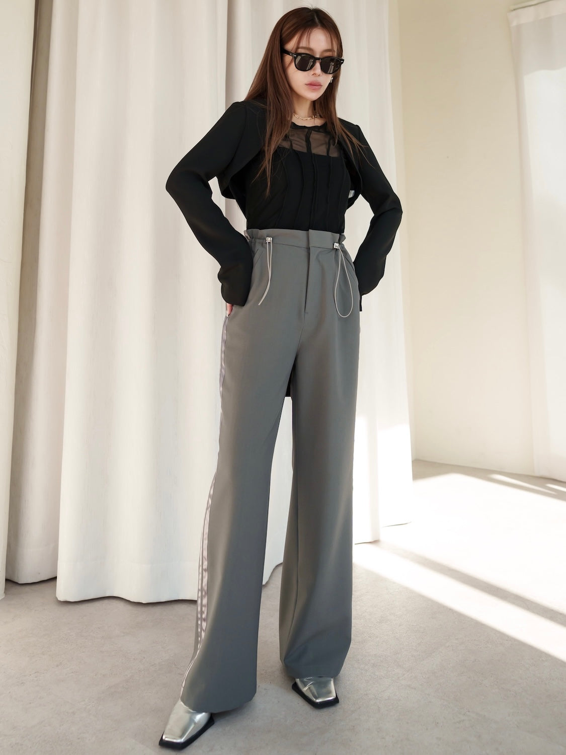 Waist Draw Line Pants