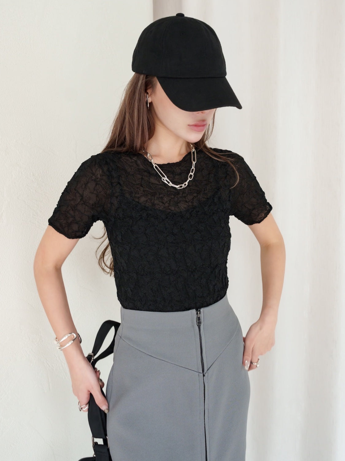 ランダムニット Sheer トップス