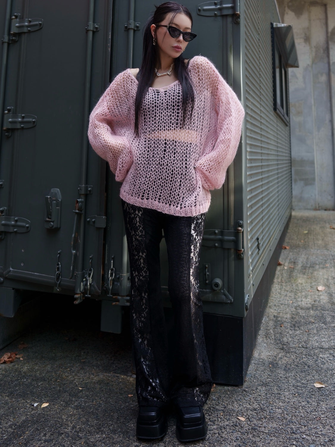 ラメ&モヘア Hand Made KNIT