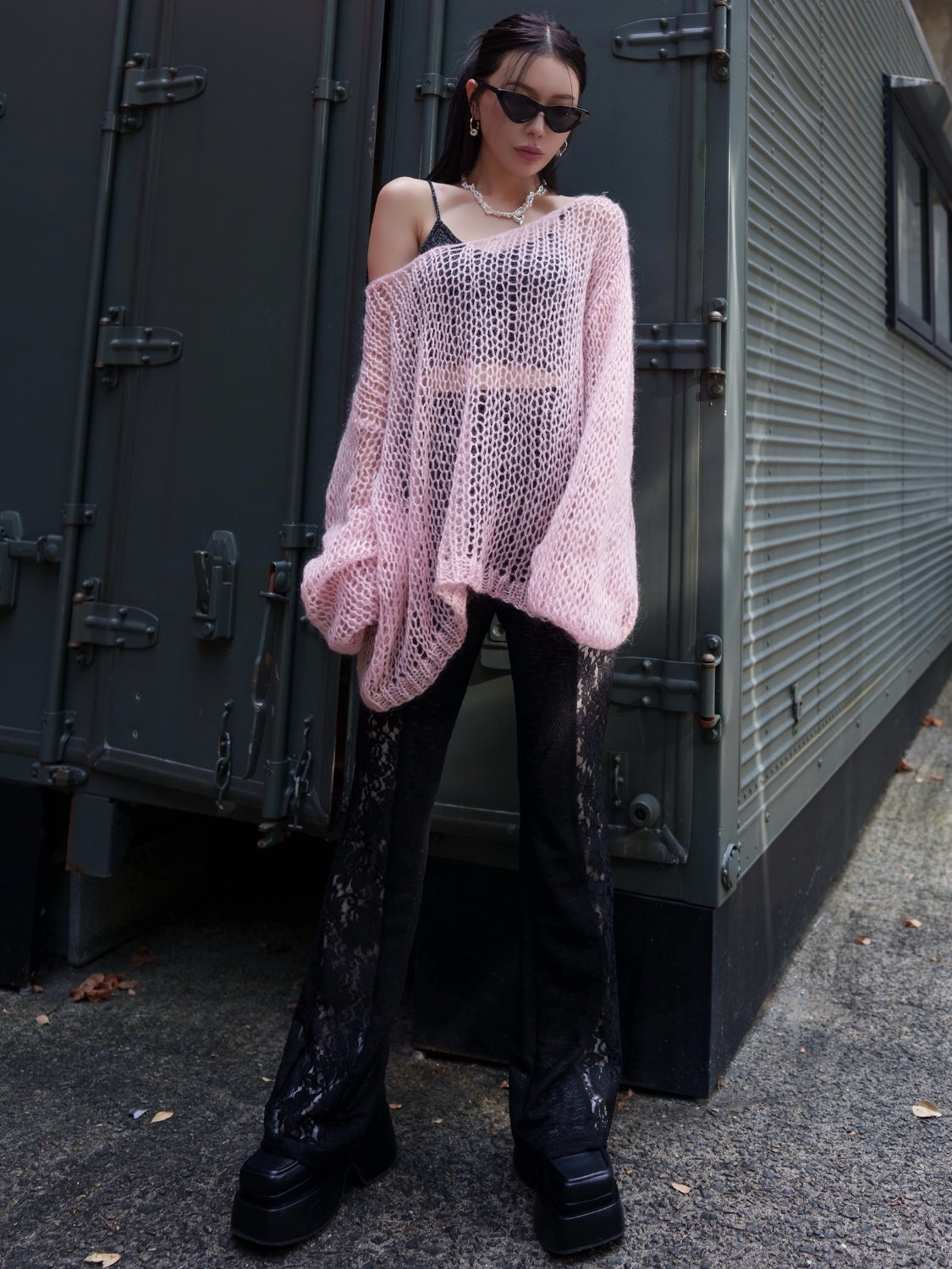 ラメ&モヘア Hand Made KNIT