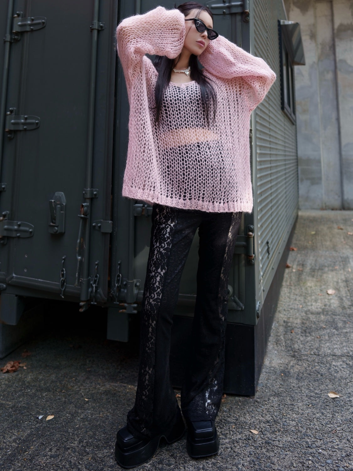 ラメ&モヘア Hand Made KNIT