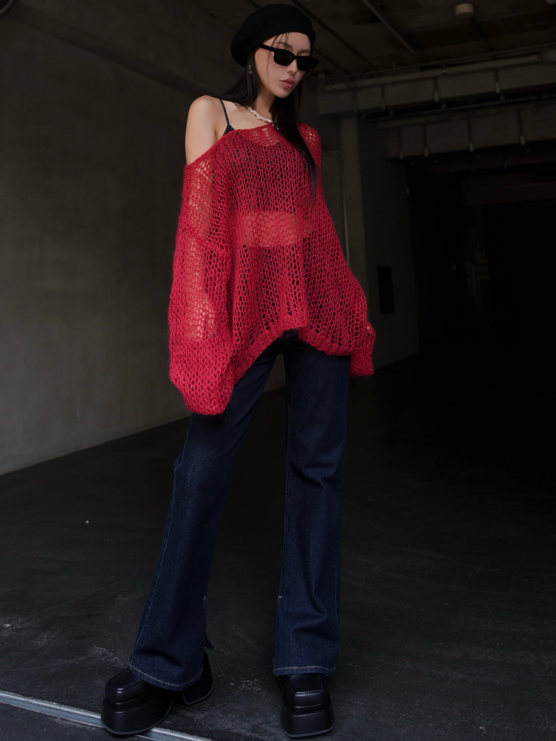 ラメ&モヘア Hand Made KNIT