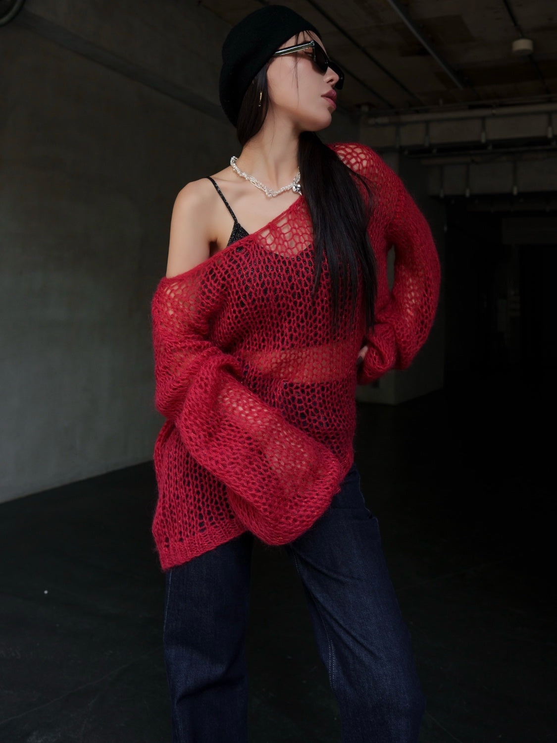 ラメ&モヘア Hand Made KNIT