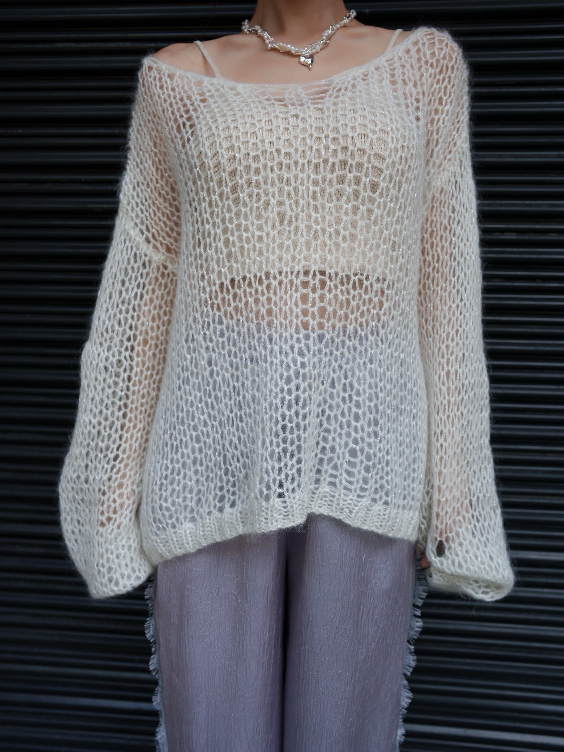 ラメ&モヘア Hand Made KNIT