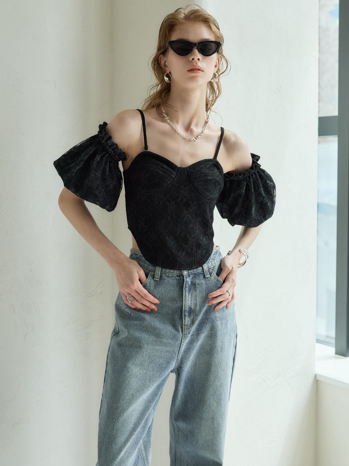 ウォッシュ ワイド プレーン Denim