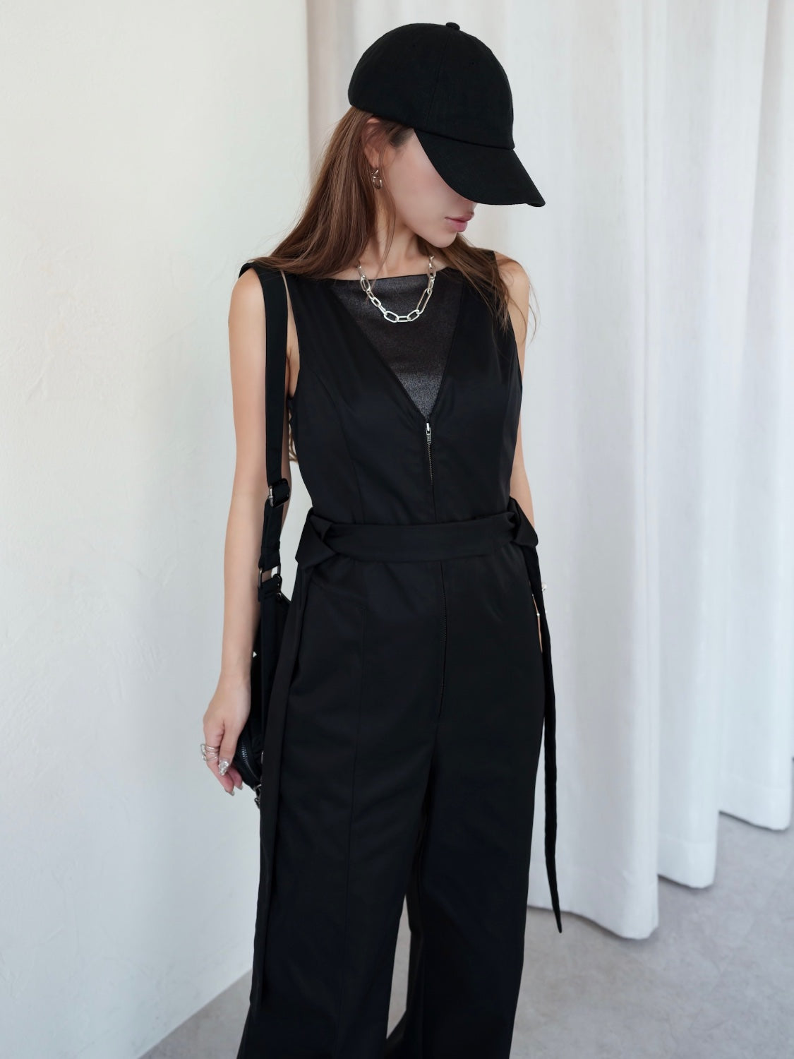 Point ストラップ サロペット