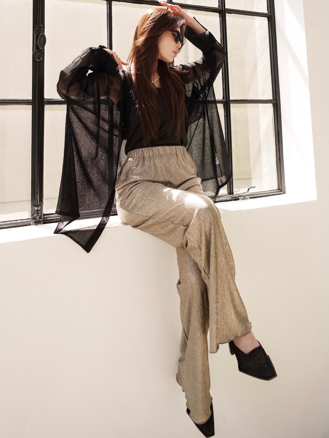 Summer KNIT sheer blouse