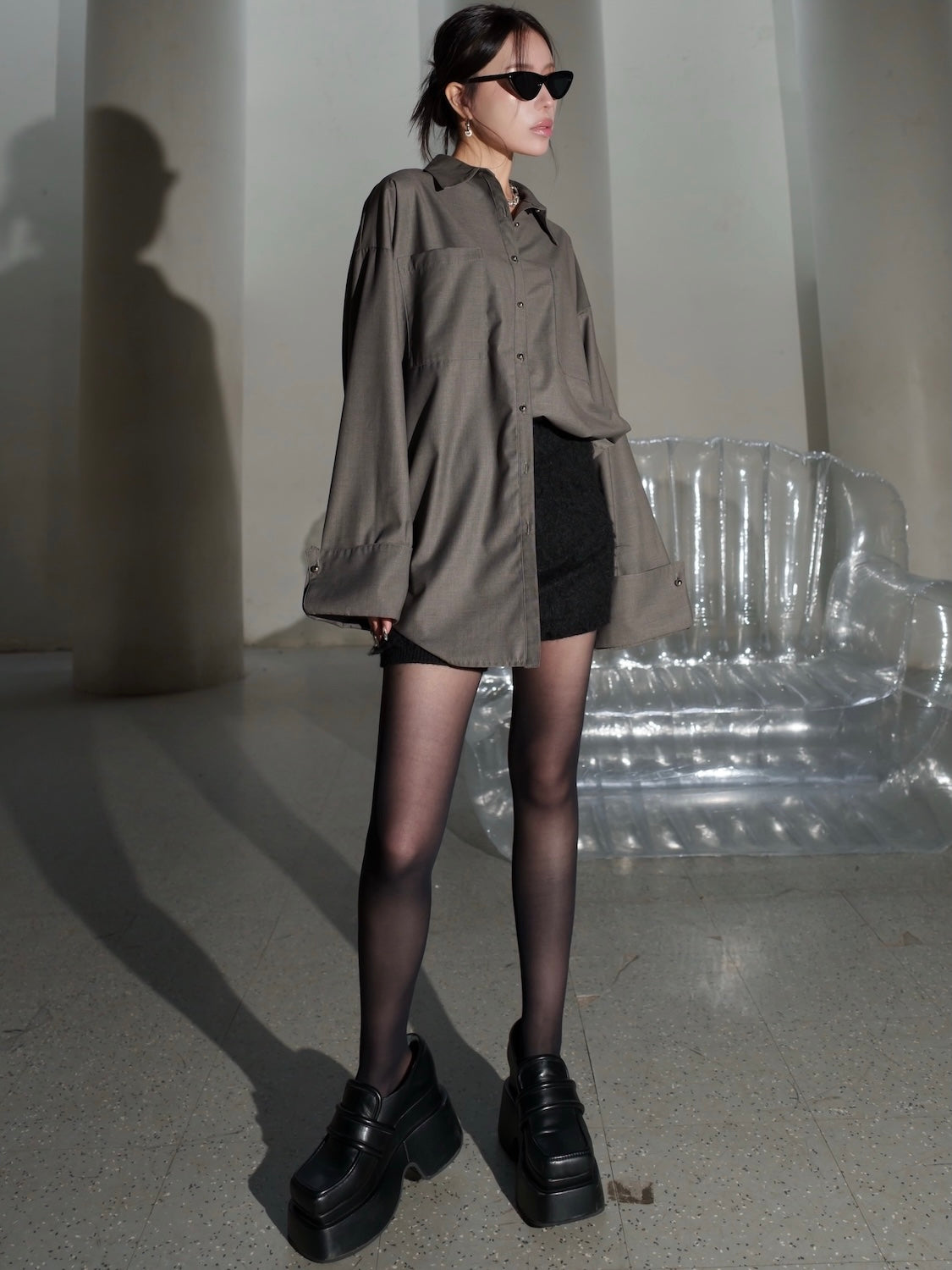 ショートパンツ レイヤード KNIT スカート