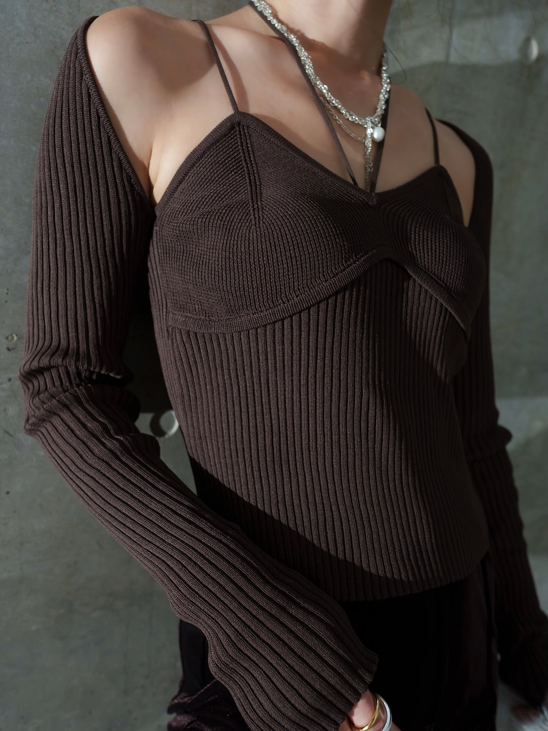 ストラップ ネック KNIT トップス