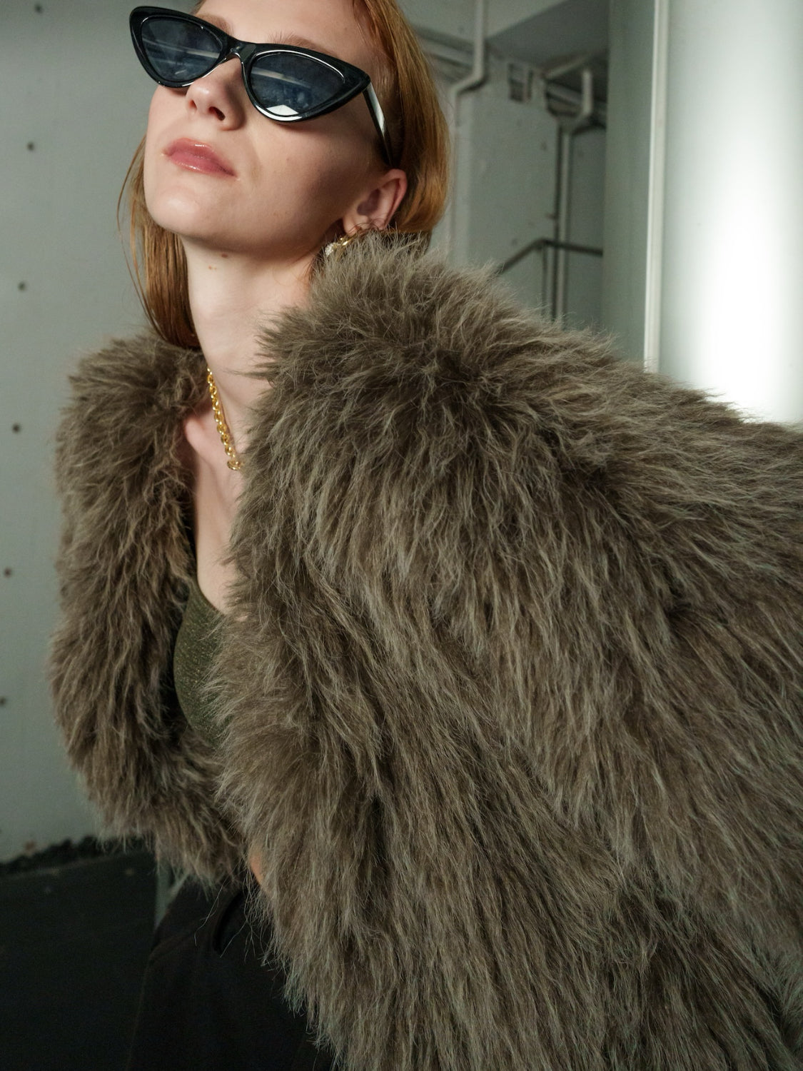 ノーカラー チベット Fur コート