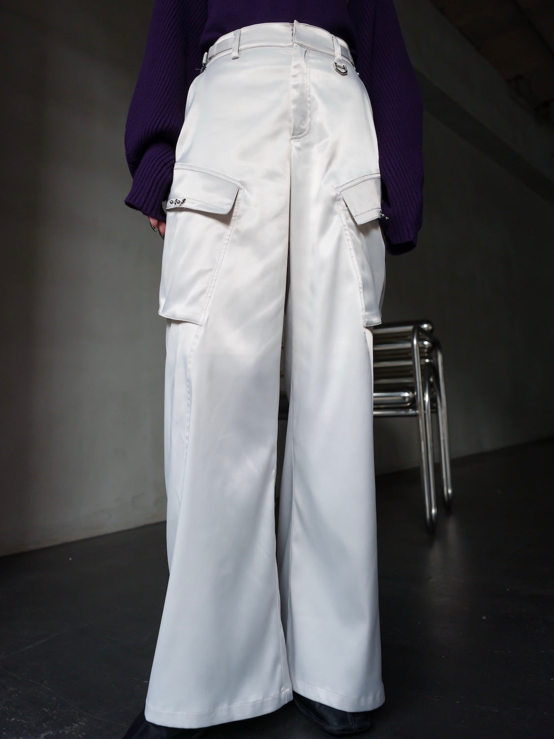 ピアスポケット Satin カーゴパンツ