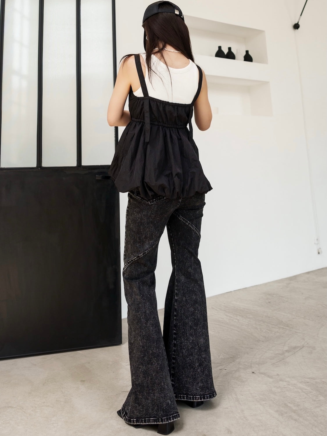 Multi-seam Stretch Flared Denim