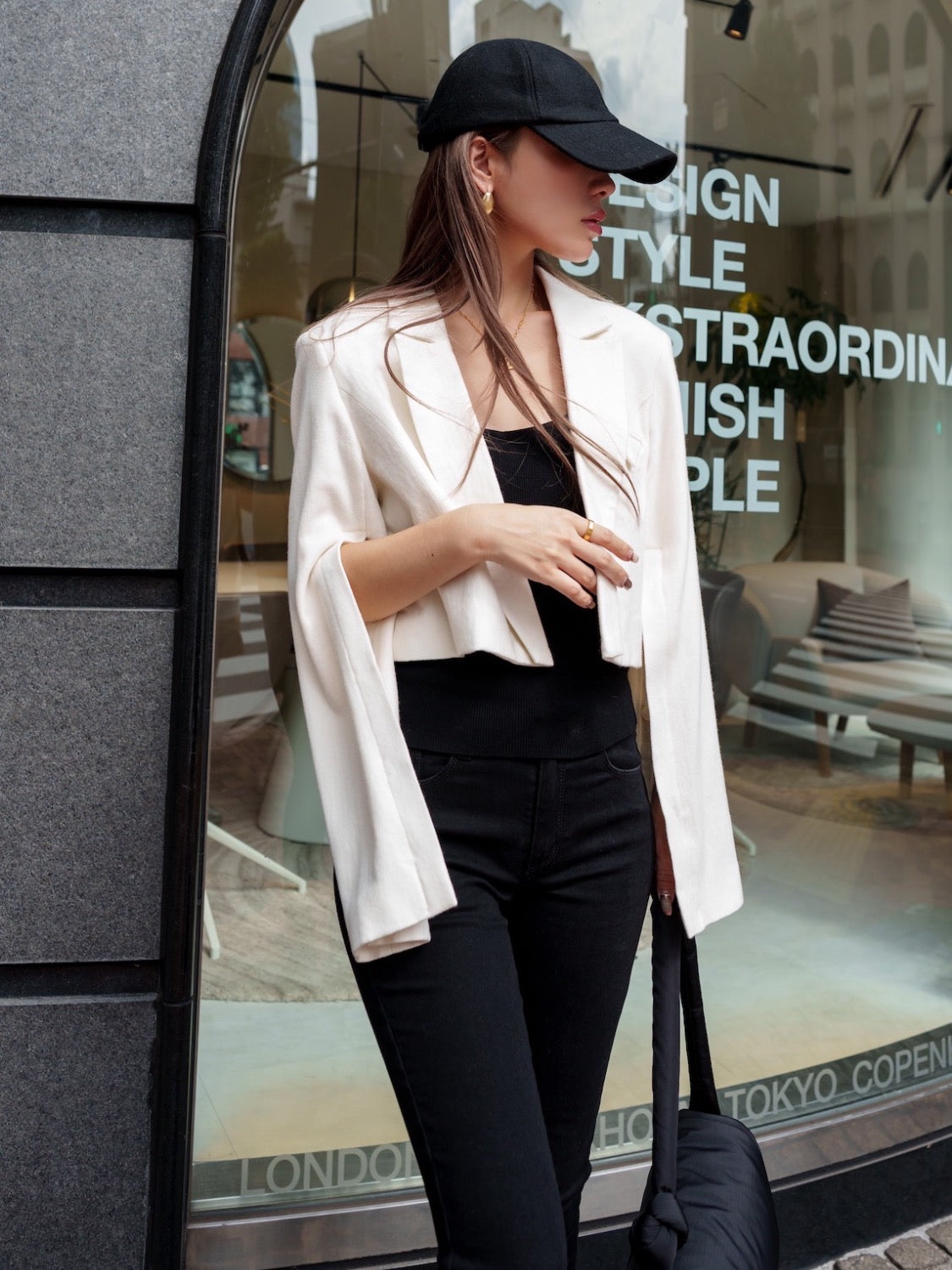 Wool twill short jacket