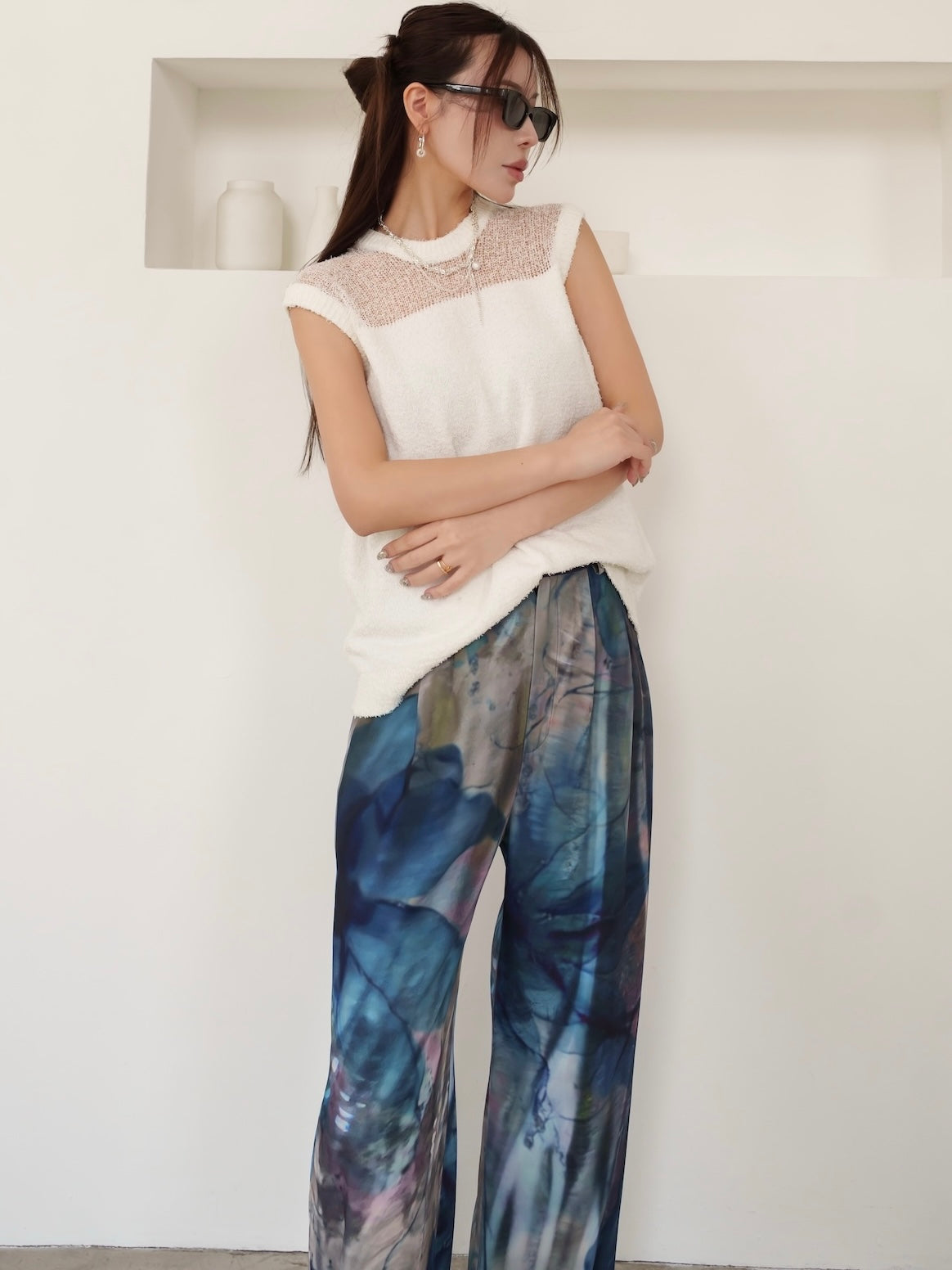 Aqua Flos Design Wide Pants