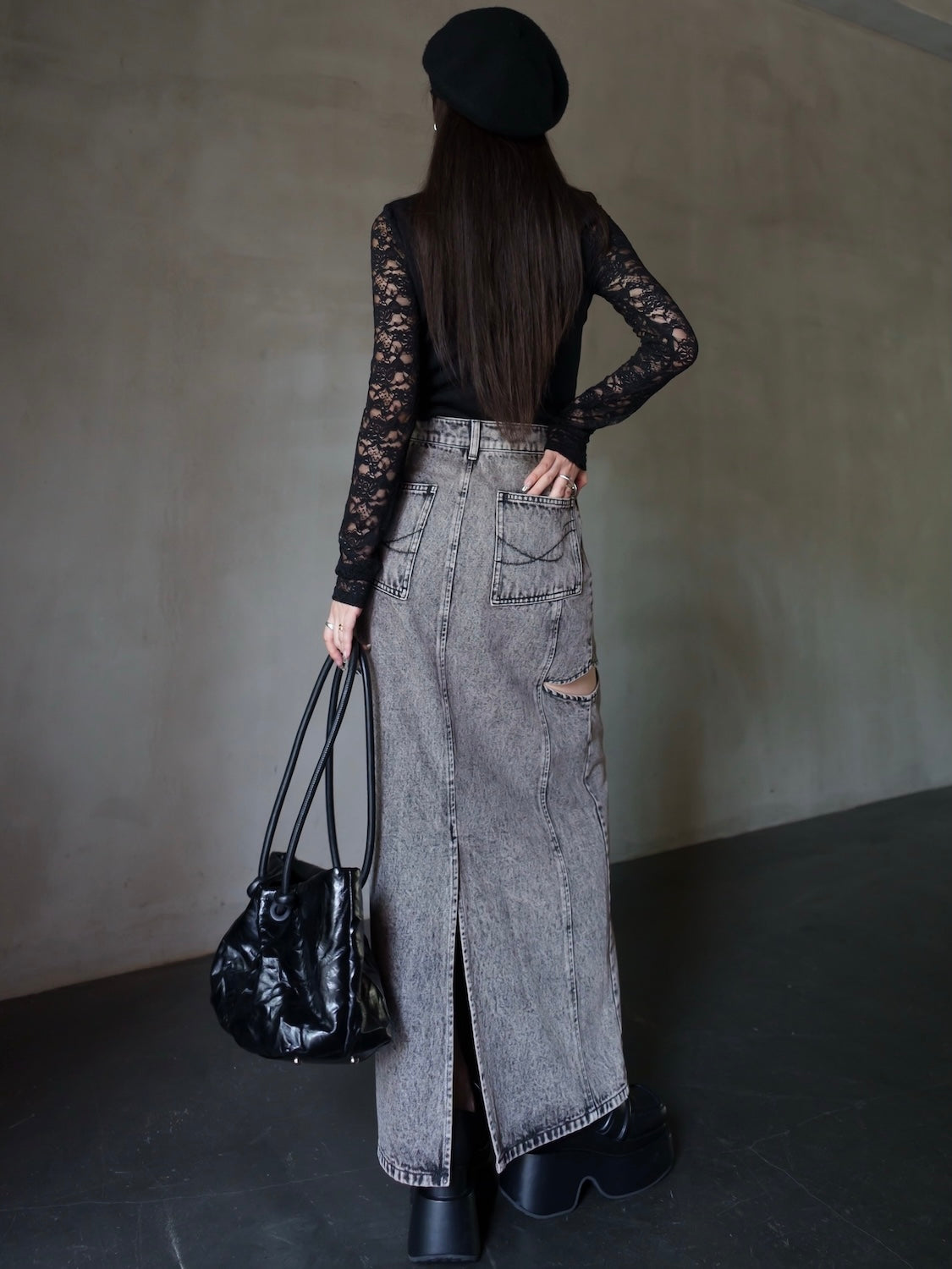 サイドホール DENIM スカート