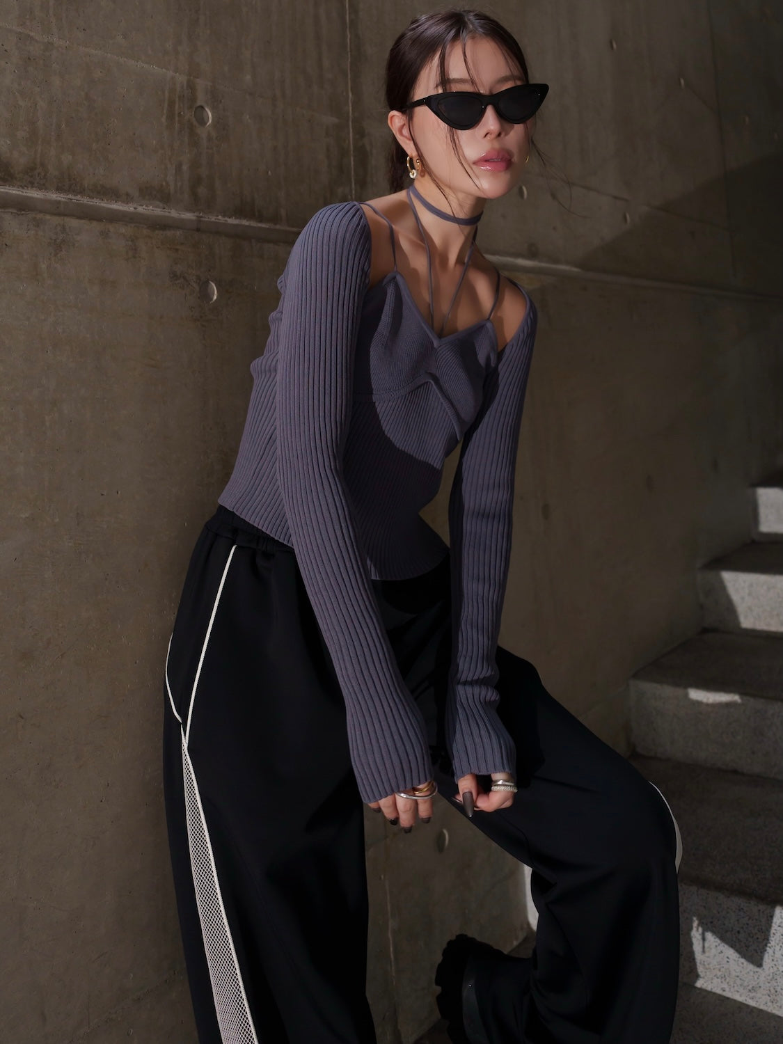 ストラップ ネック KNIT トップス