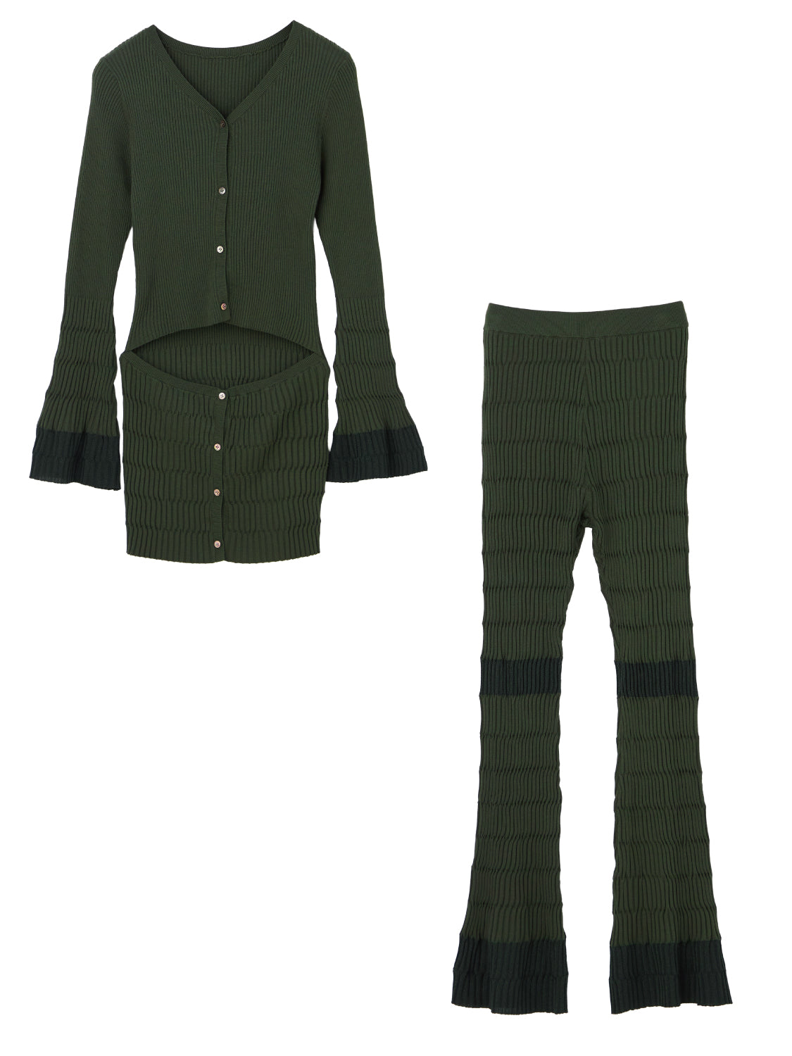 Multi シアー Ribニット セットアップ