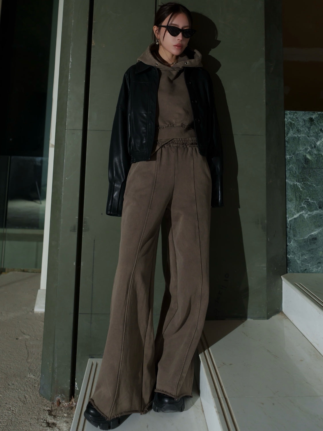 Washed カットオフ フーディー Set-up