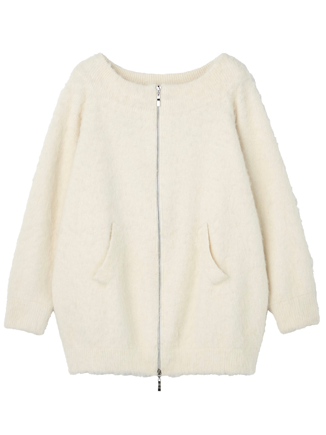 オフショルダー フロント Zip KNIT