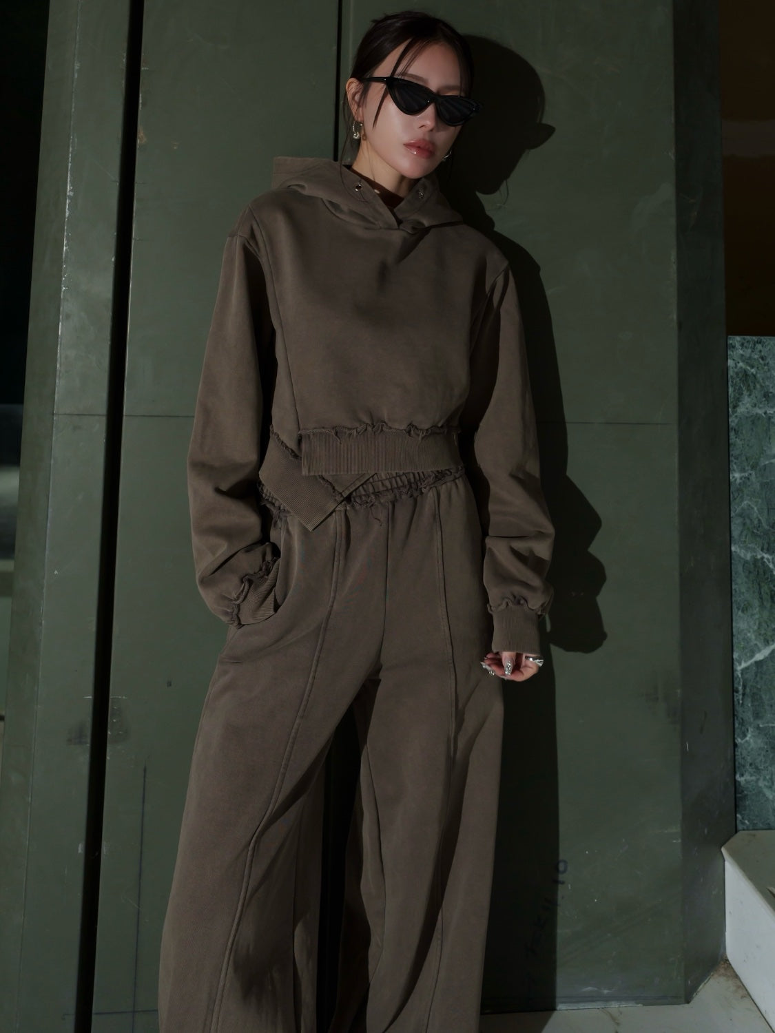 Washed カットオフ フーディー Set-up