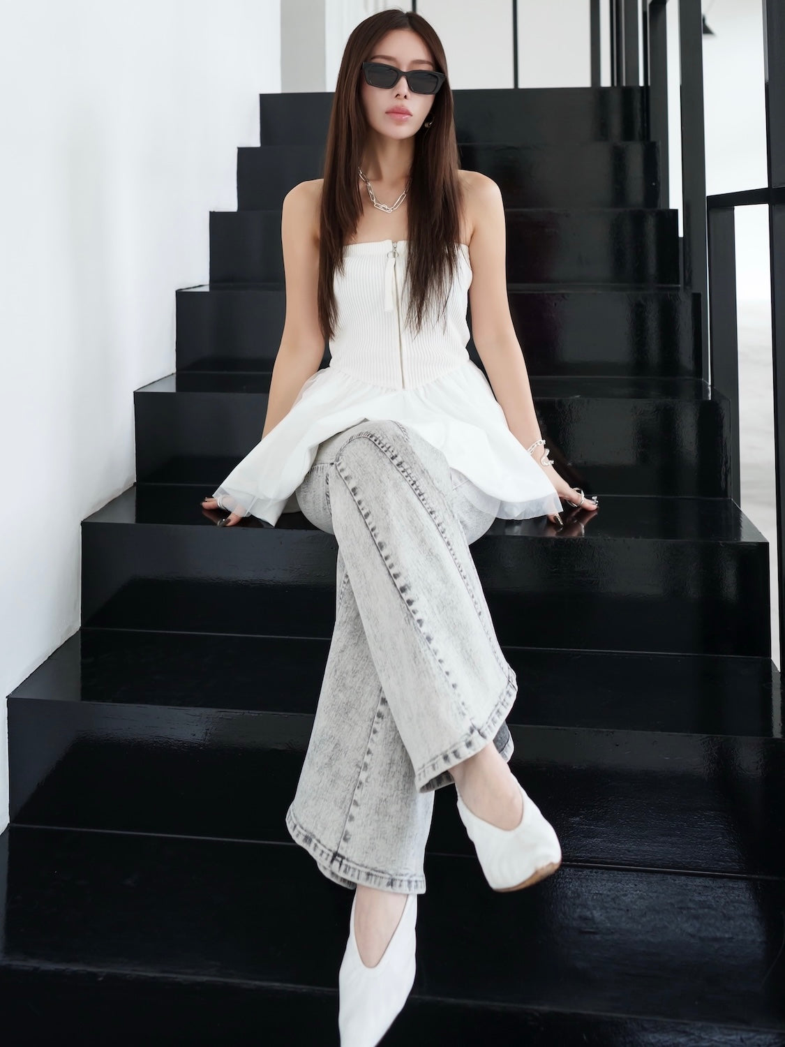 ニット ドッキング バルーンペプラム