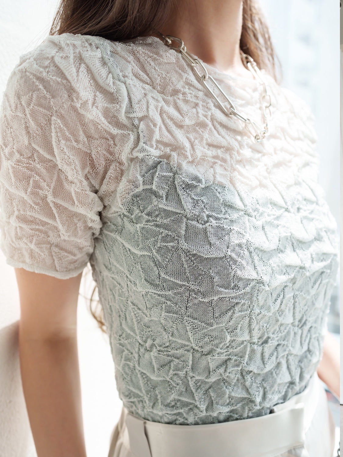 ランダムニット Sheer トップス