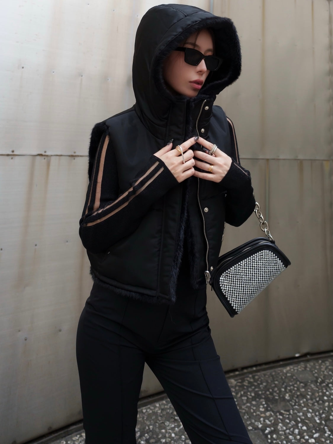 2Way リバーシブル ショート Fur ベスト