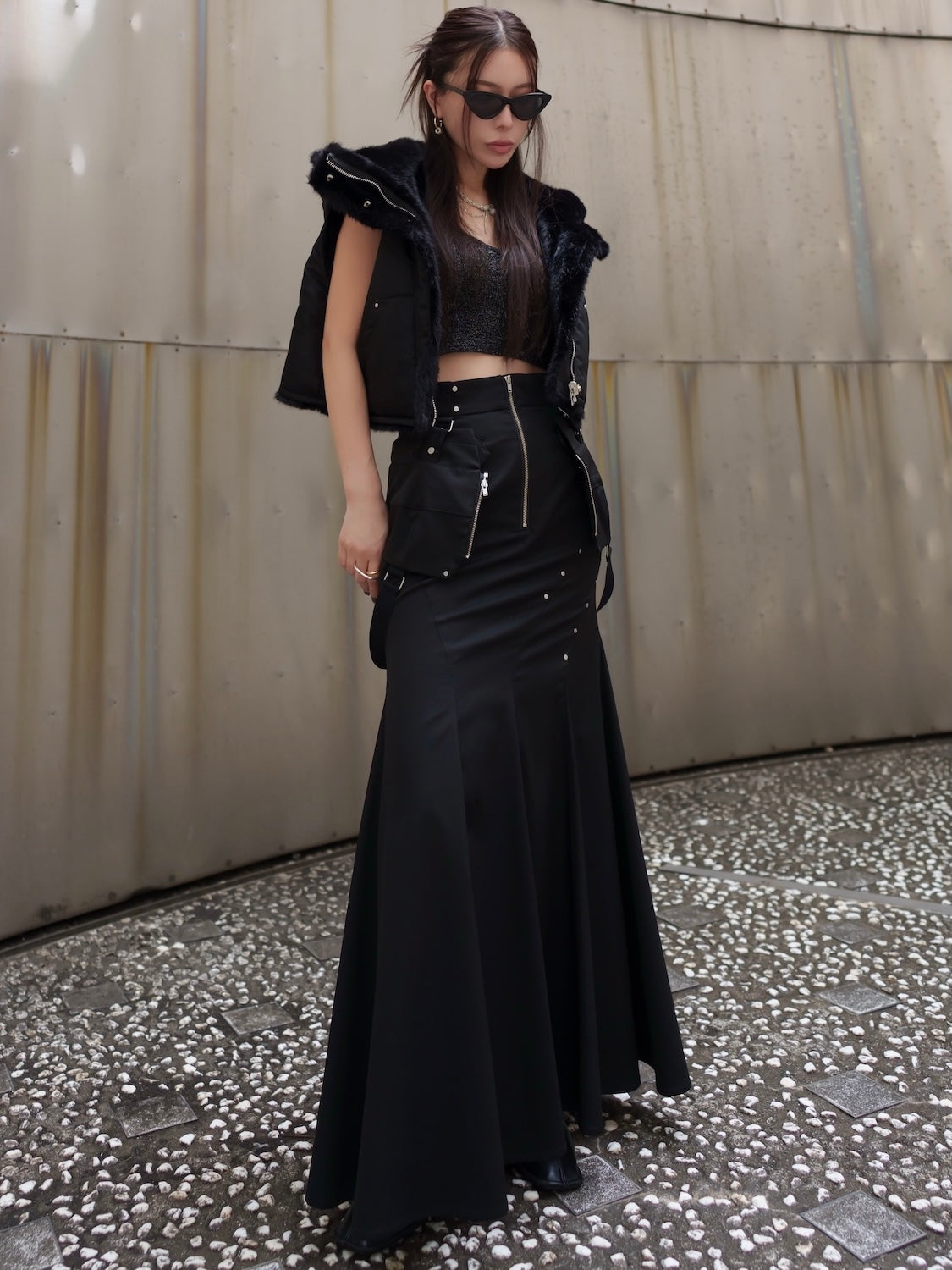 2Way リバーシブル ショート Fur ベスト