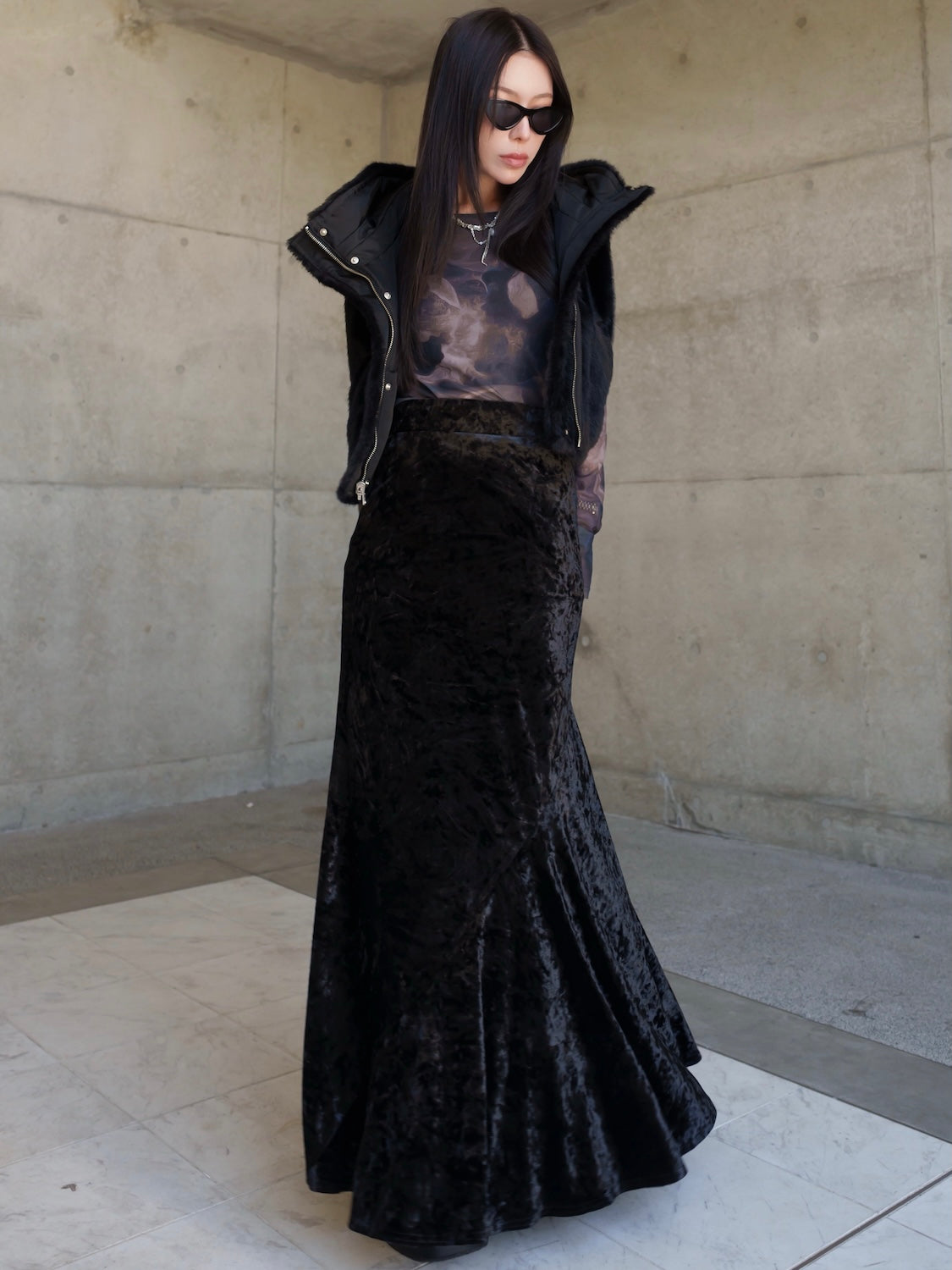 2Way リバーシブル ショート Fur ベスト