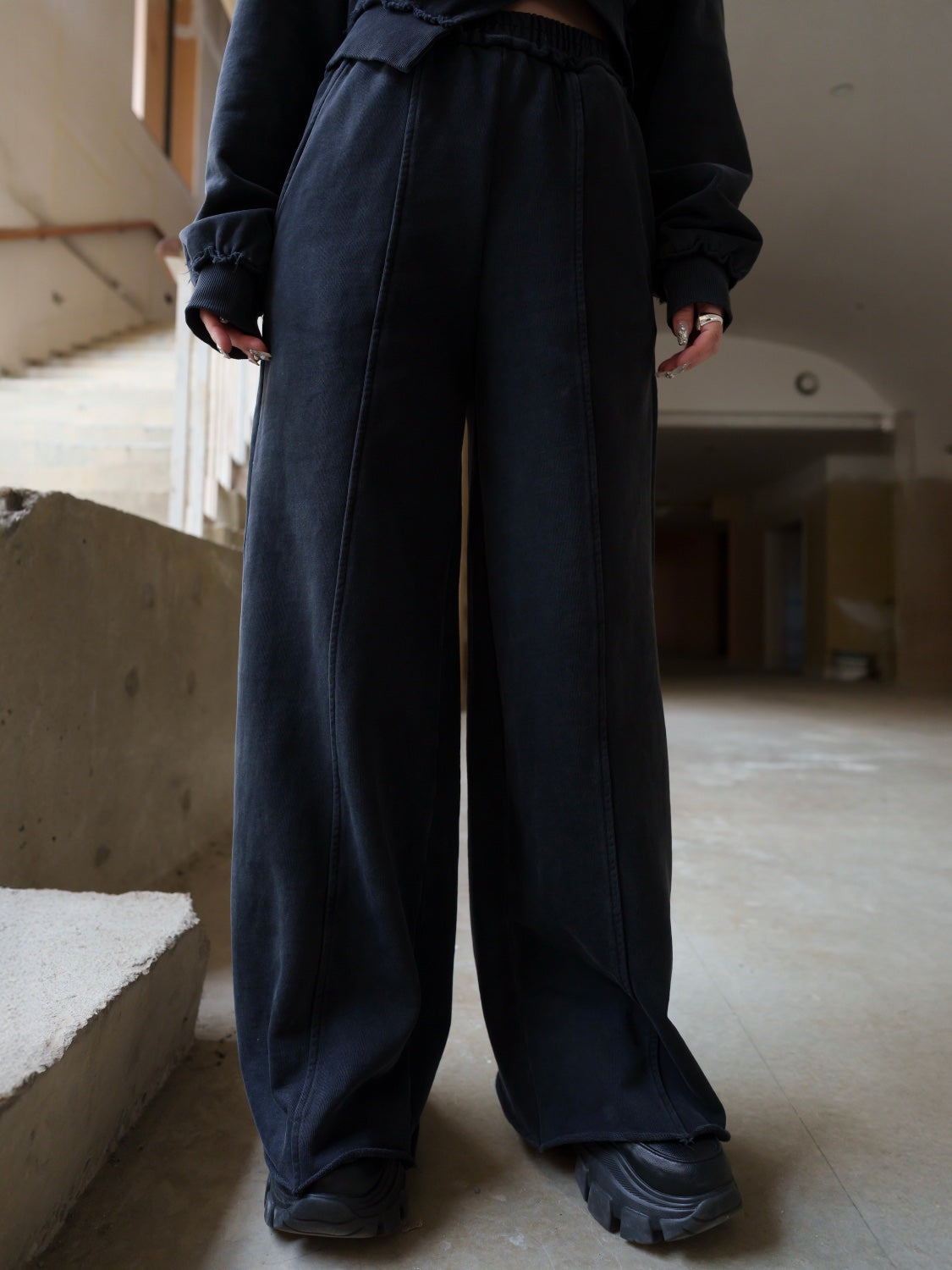 Washed カットオフ フーディー Set-up