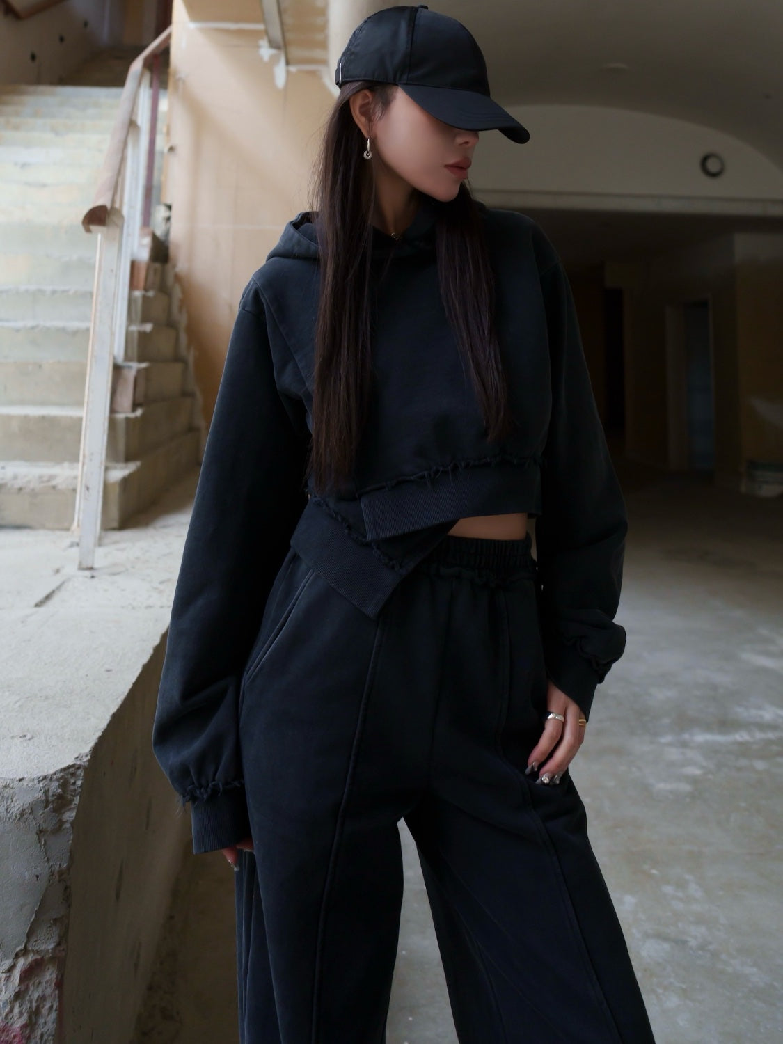 Washed カットオフ フーディー Set-up