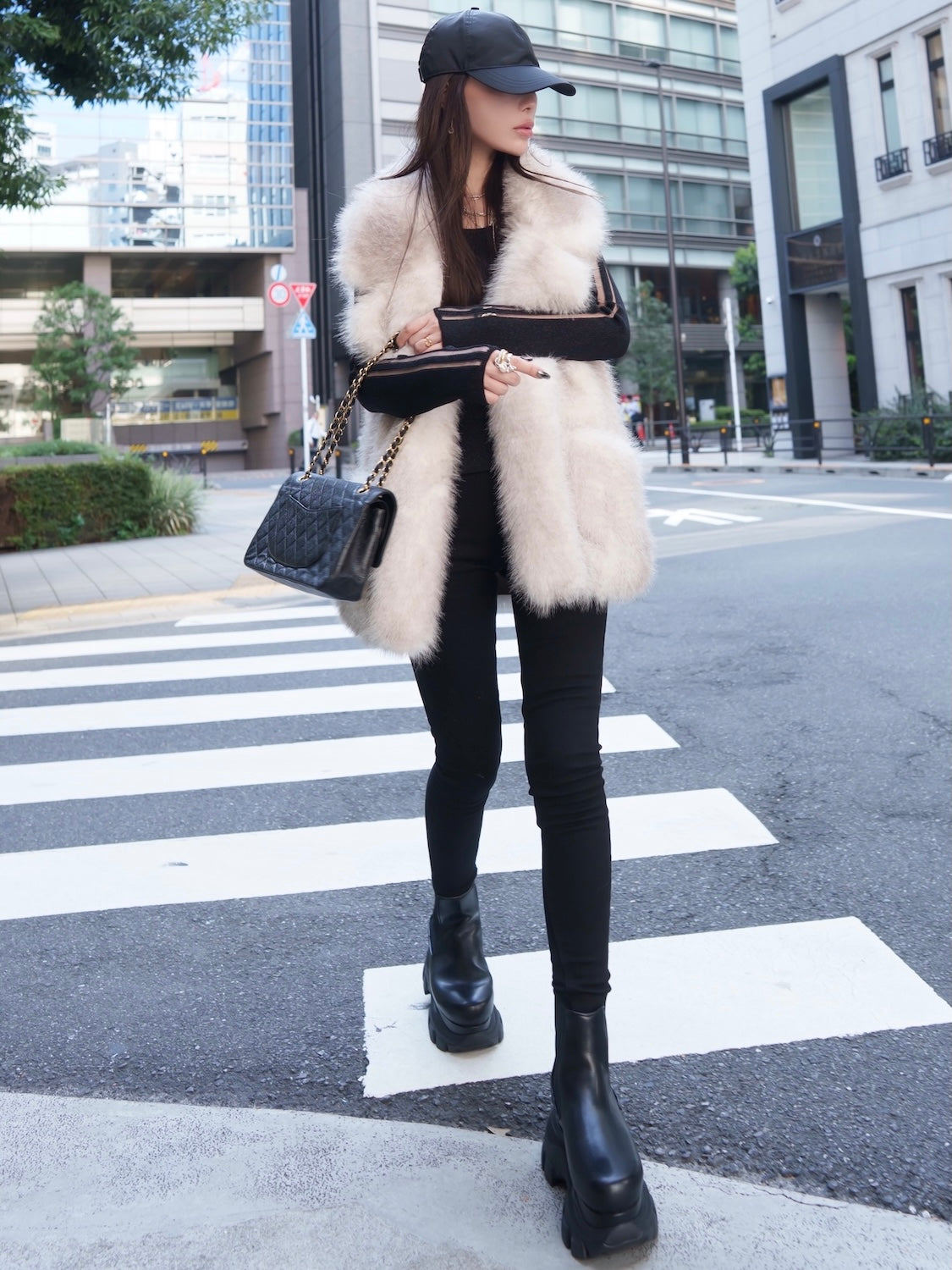 Suede ボンディング Fur ベスト