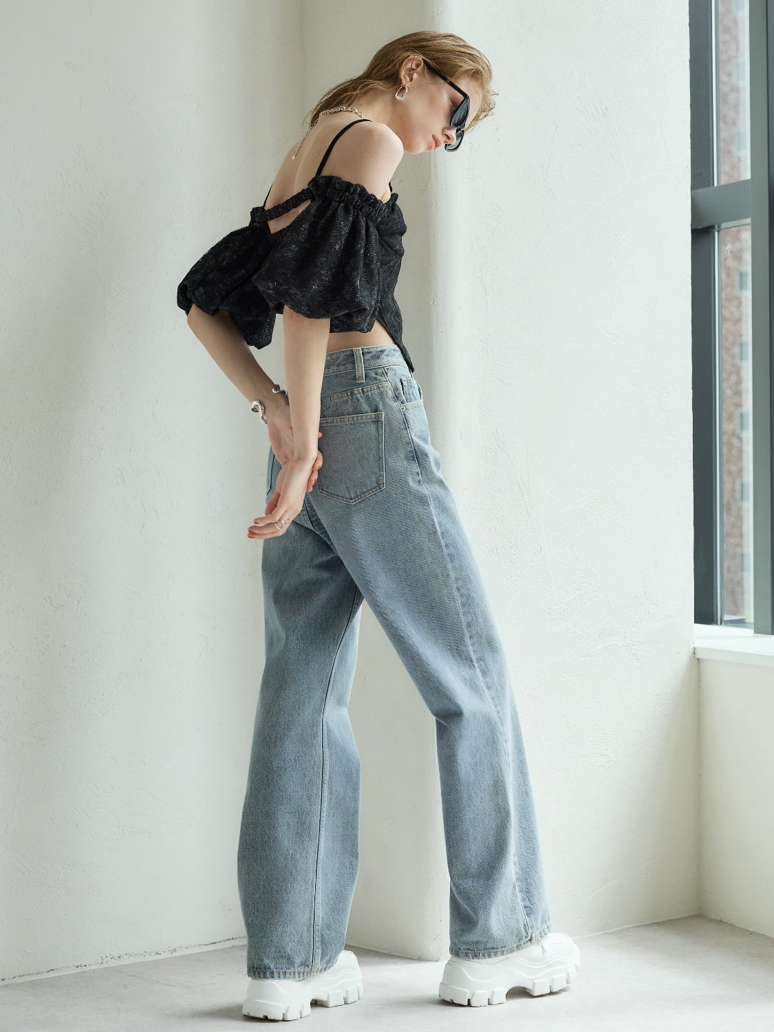 ウォッシュ ワイド プレーン Denim